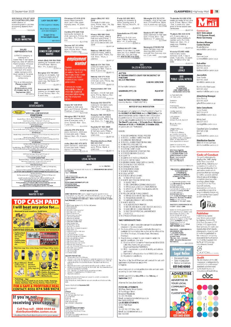 Highway Mail 22 September 2023 page 19