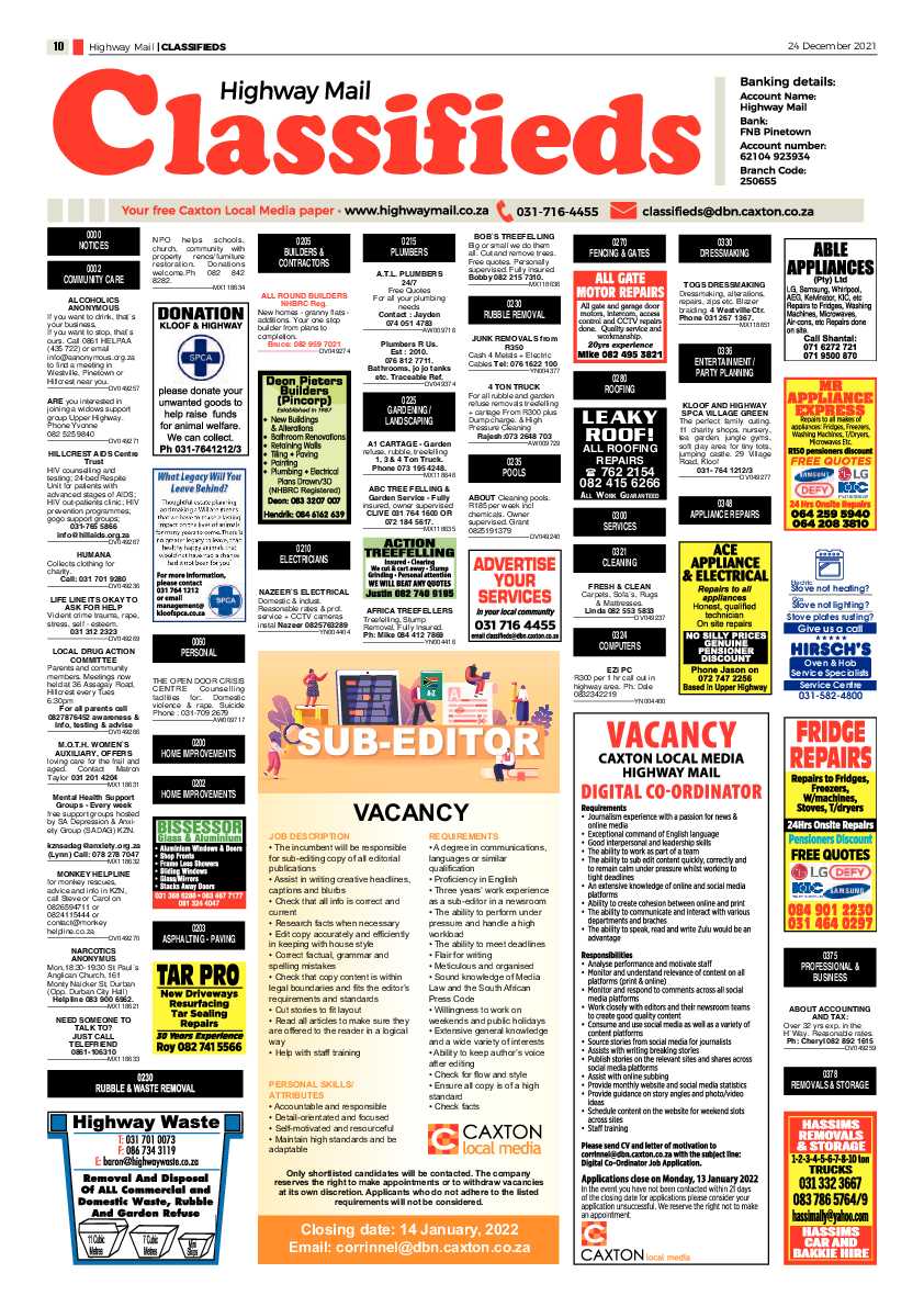 Highway Mail 24 December 2021 page 10