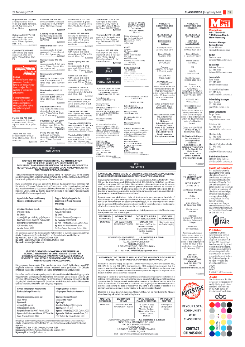 Highway Mail 24 February 2023 page 19