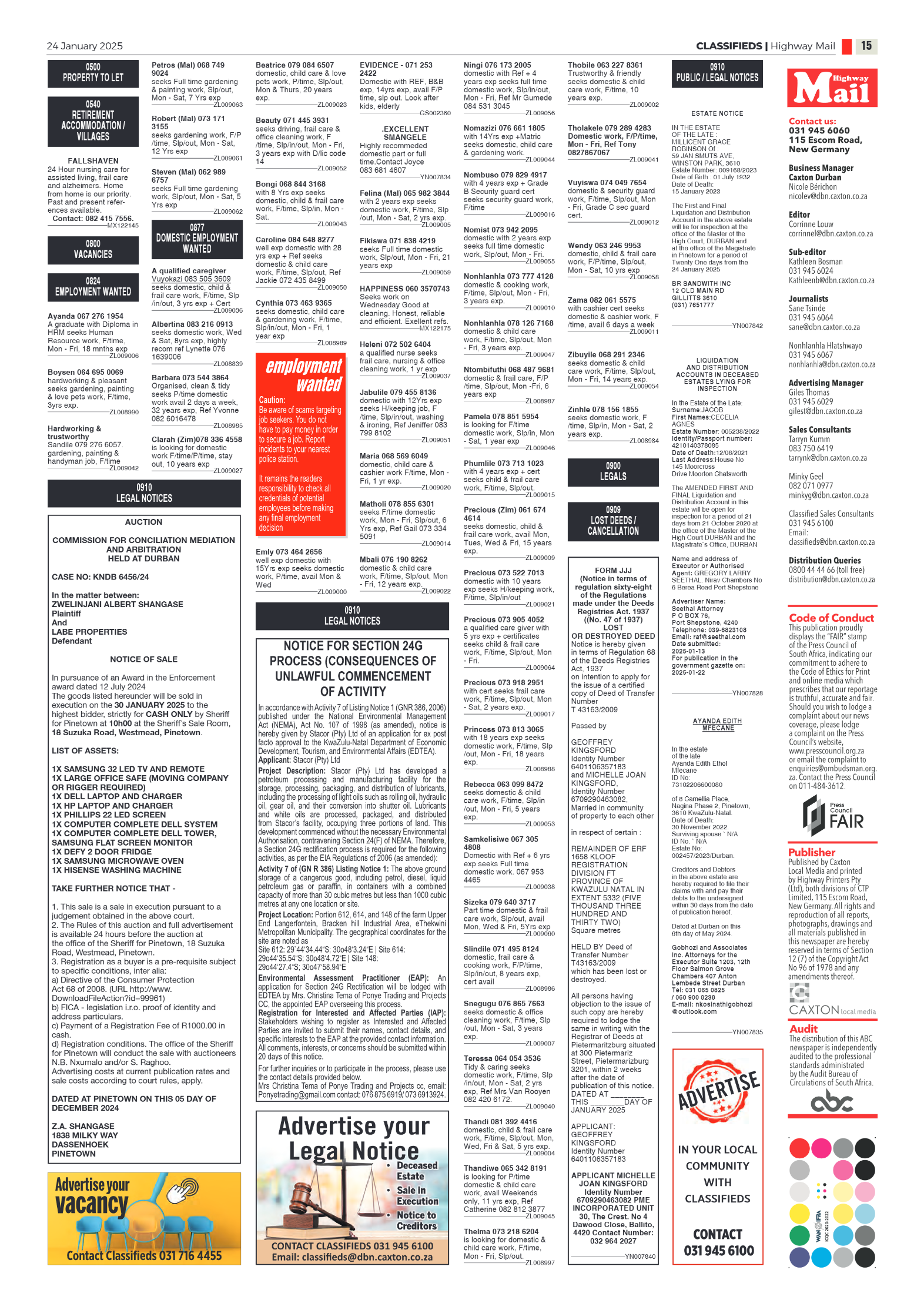 Highway Mail 24 January 2025 page 15