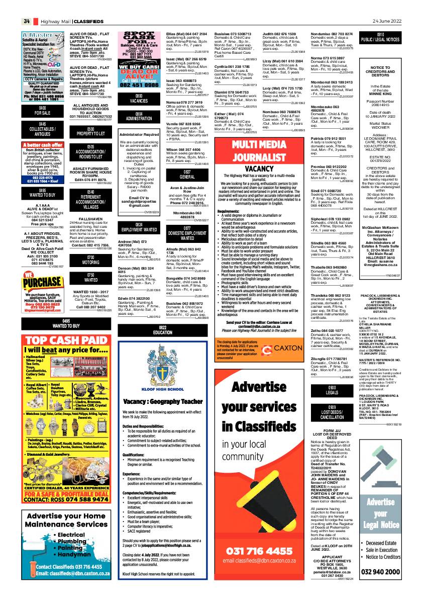 Highway Mail 24 June 2022 page 34