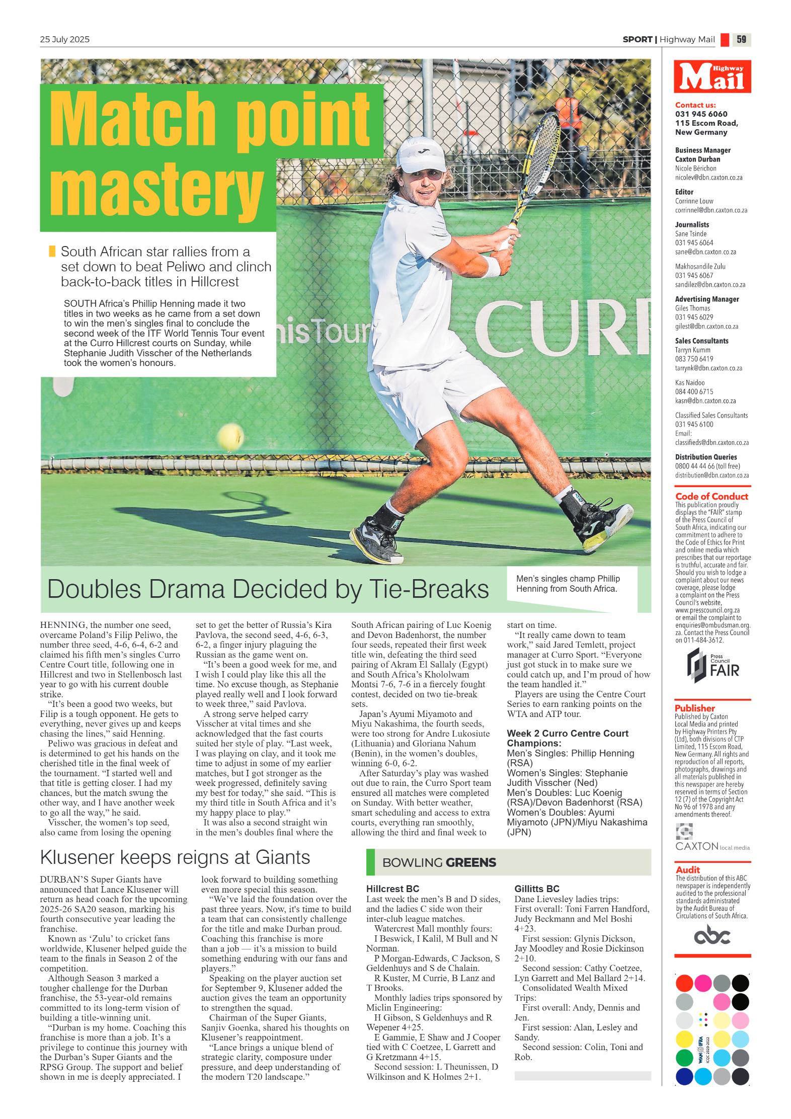 Highway Mail 25 July 2025 page 59
