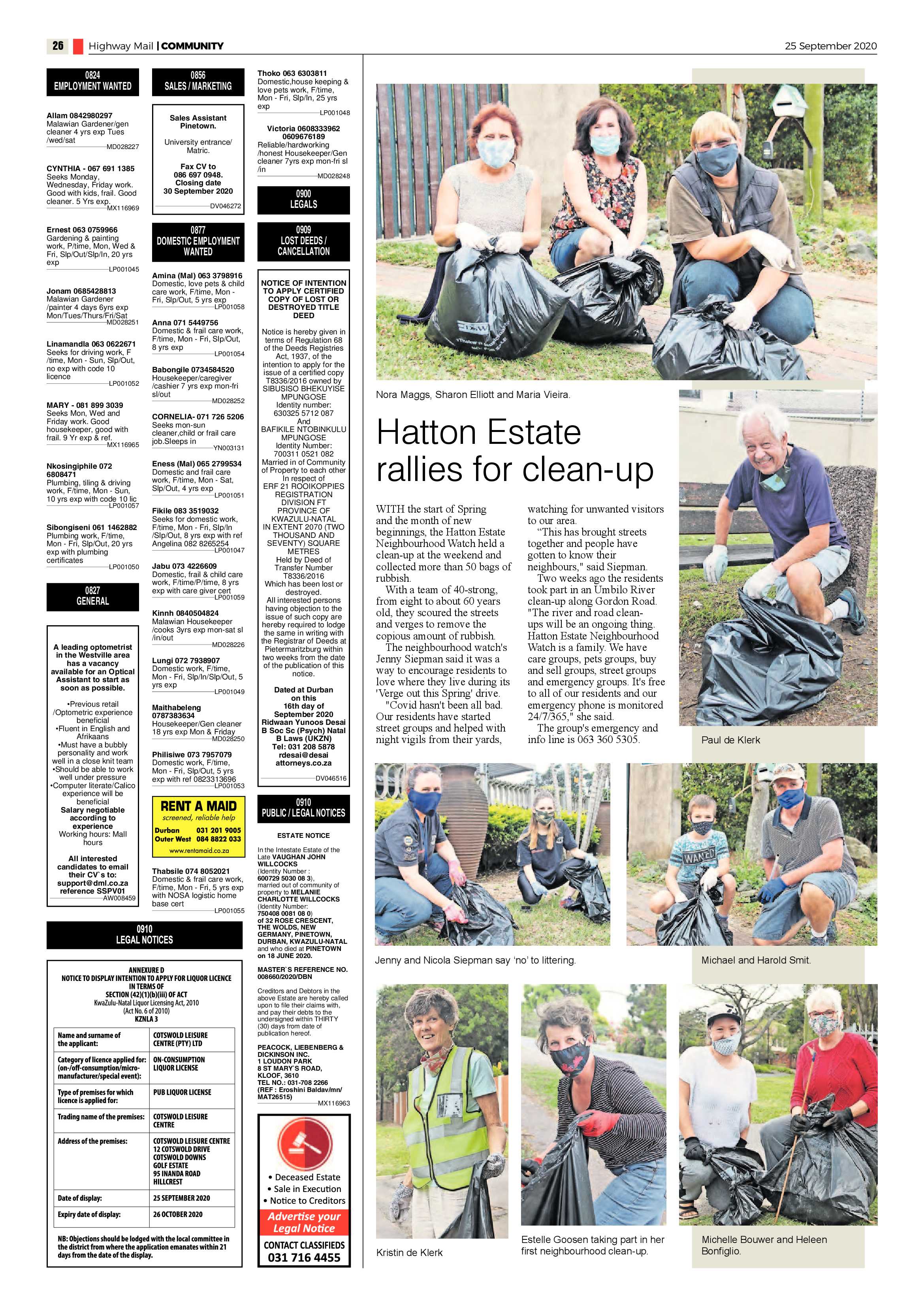 Highway Mail 25 September 2020 page 26