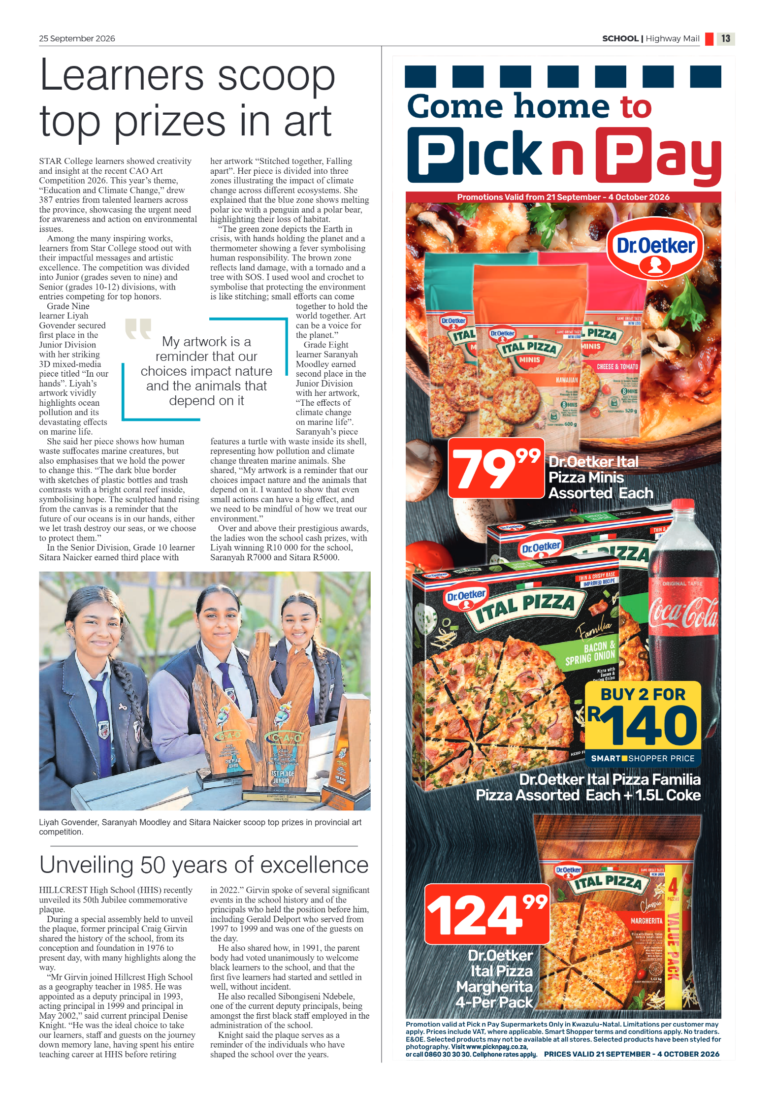 Highway Mail 25 September 2026 page 13