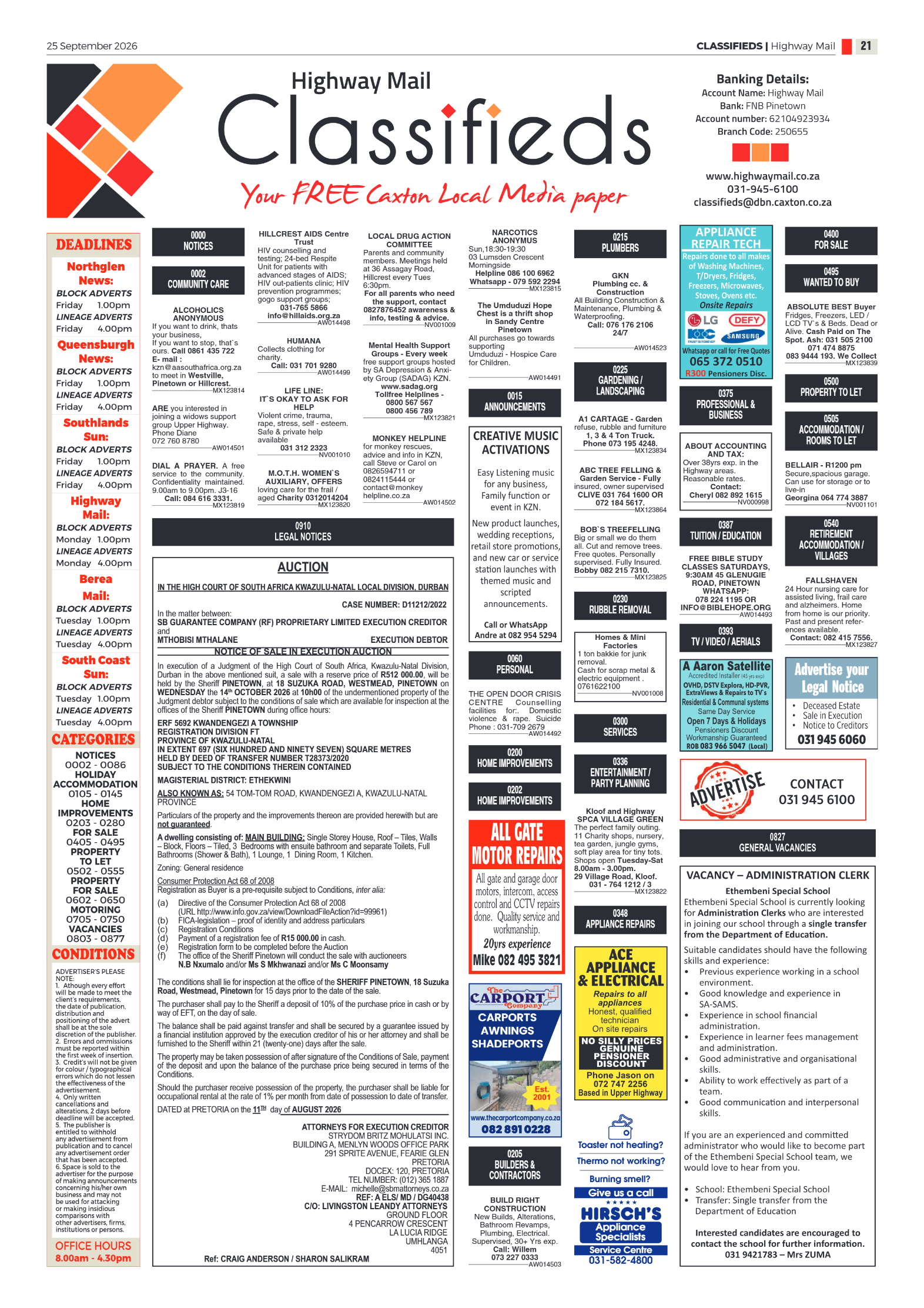Highway Mail 25 September 2026 page 21