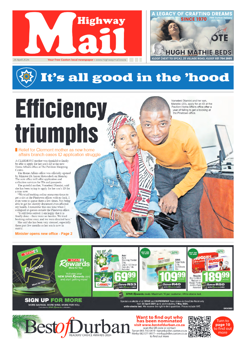 Highway Mail 26 April 2024 page 1
