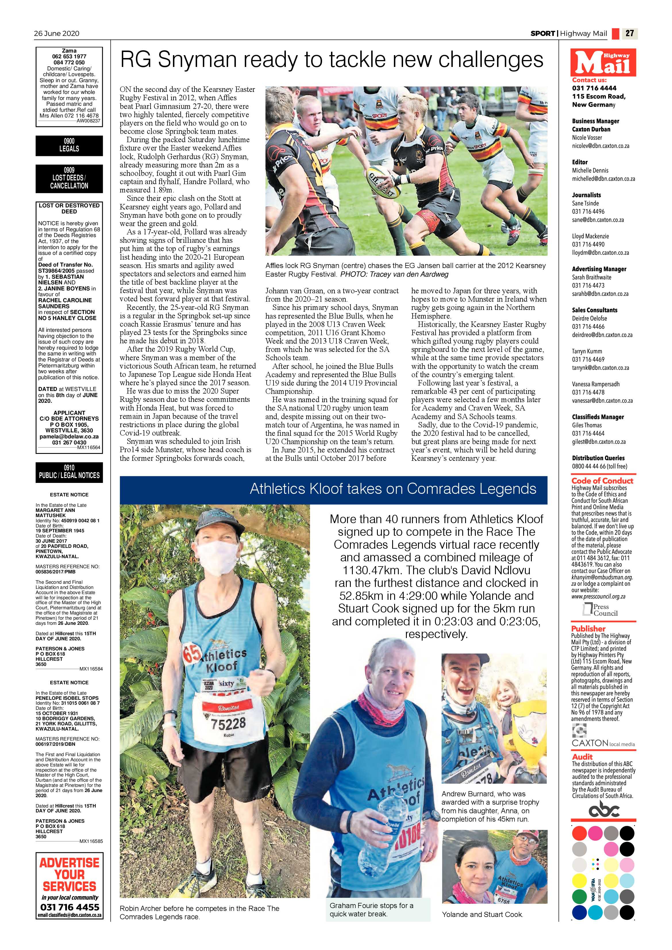 Highway Mail 26 June 2020 page 27