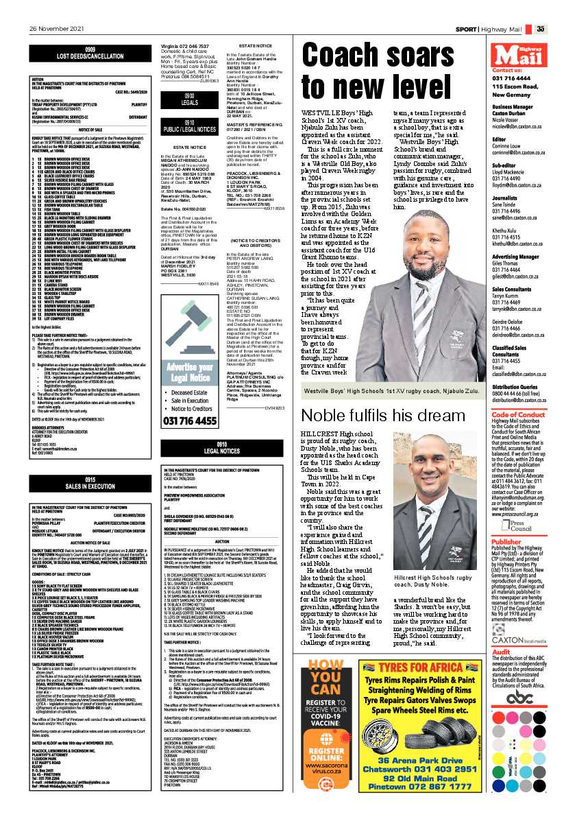 Highway Mail 26 November 2021 page 35