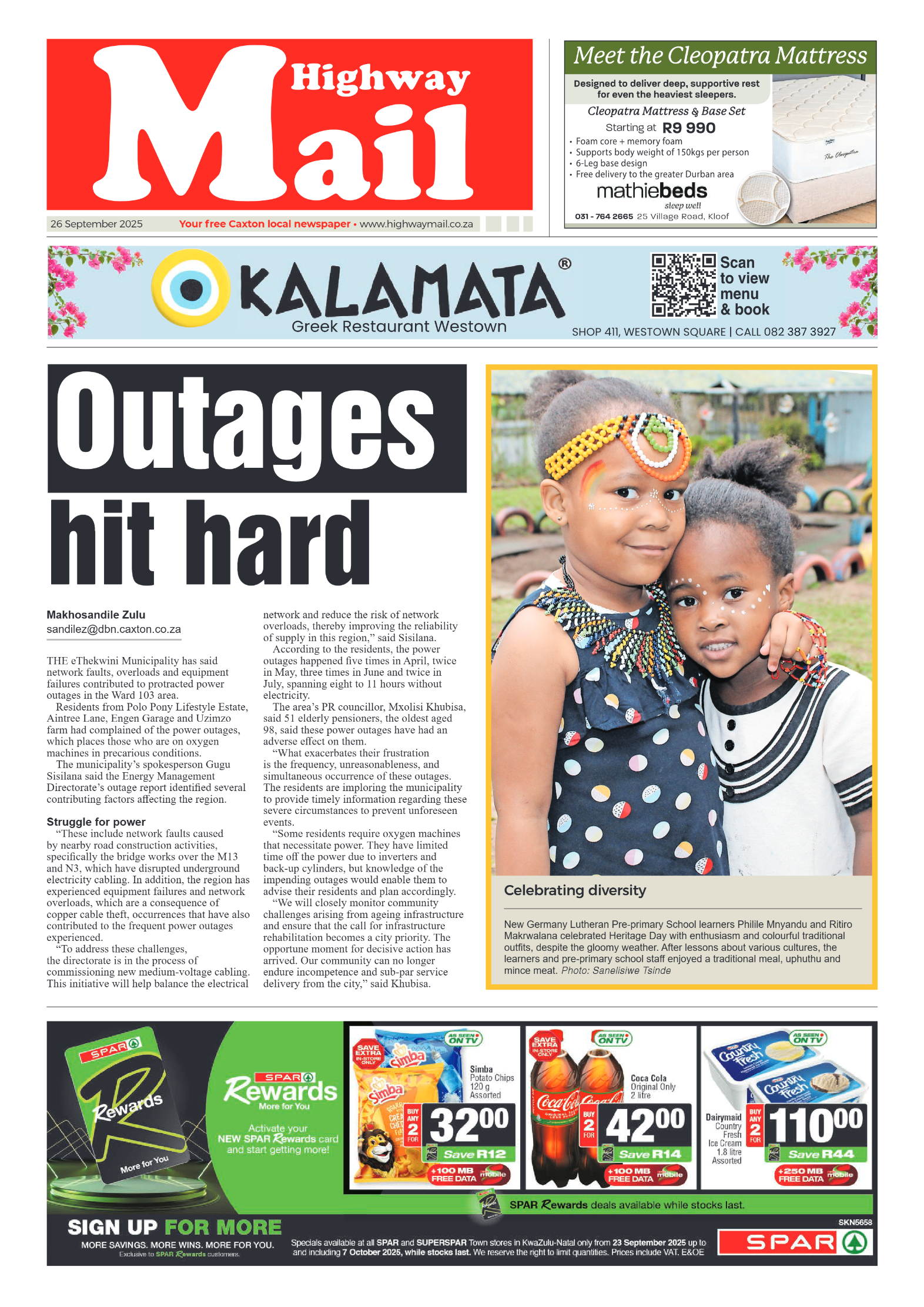 Highway Mail 26 September 2025 page 1