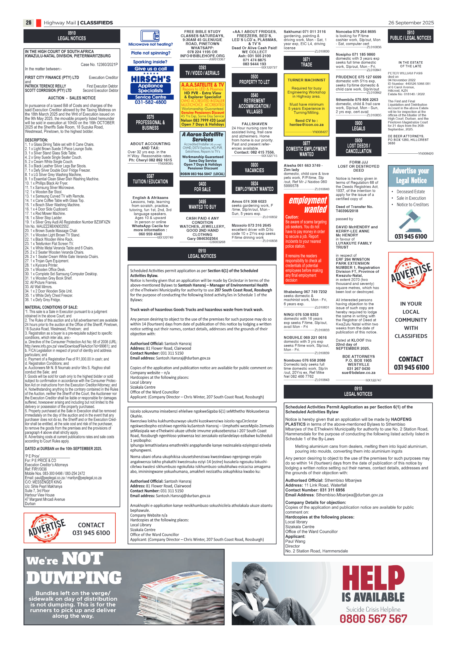 Highway Mail 26 September 2025 page 26