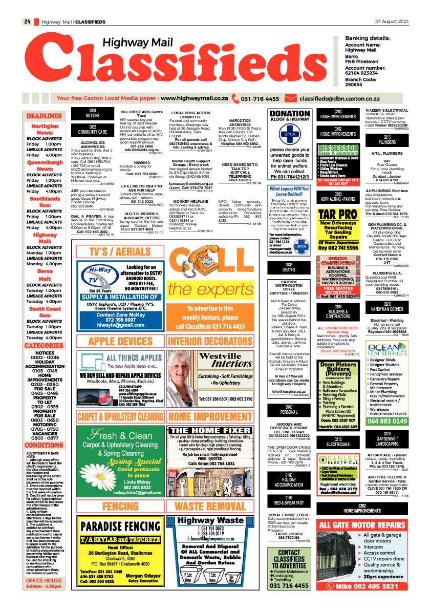 Highway Mail 27 August 2021 page 24