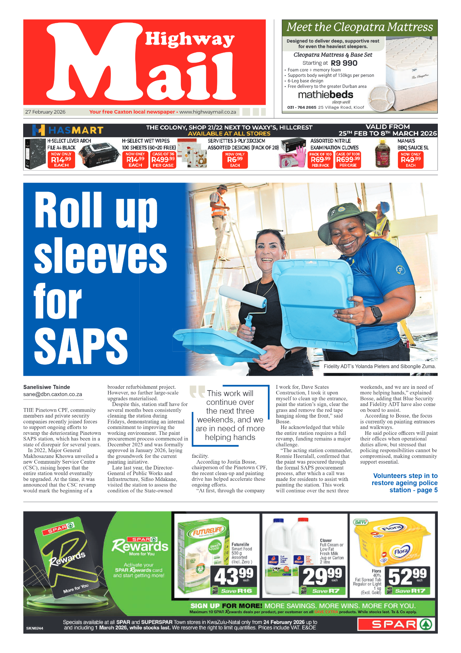 Highway Mail 27 February 2026 page 1