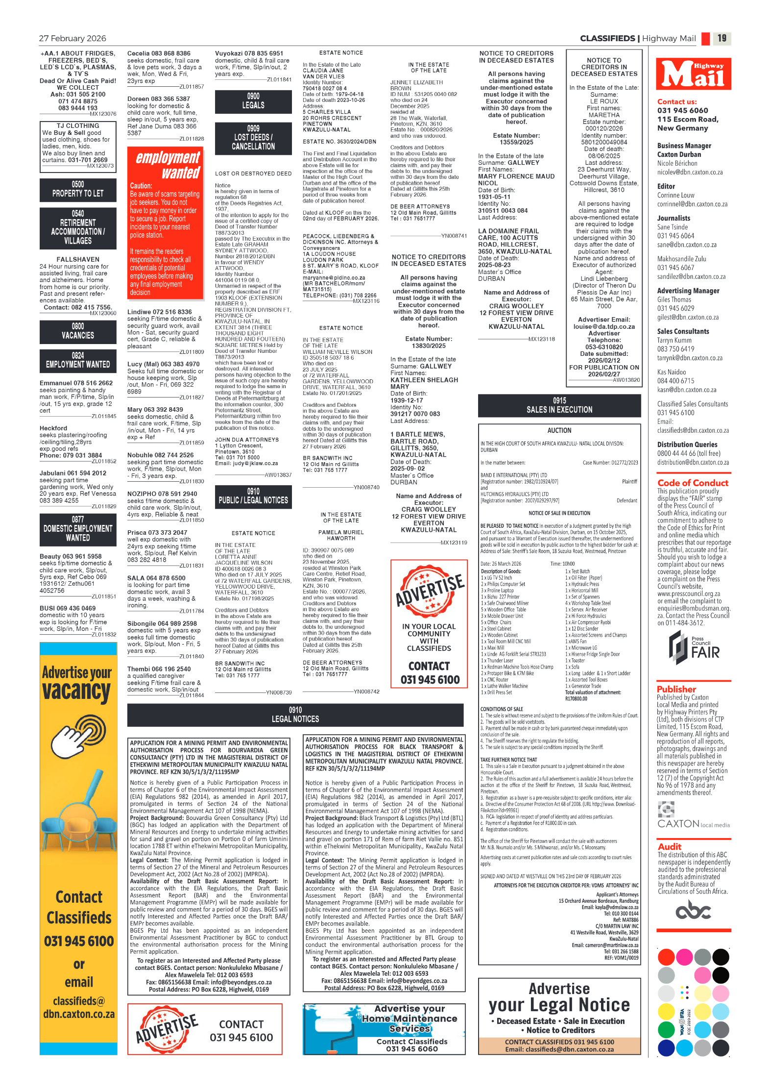 Highway Mail 27 February 2026 page 19