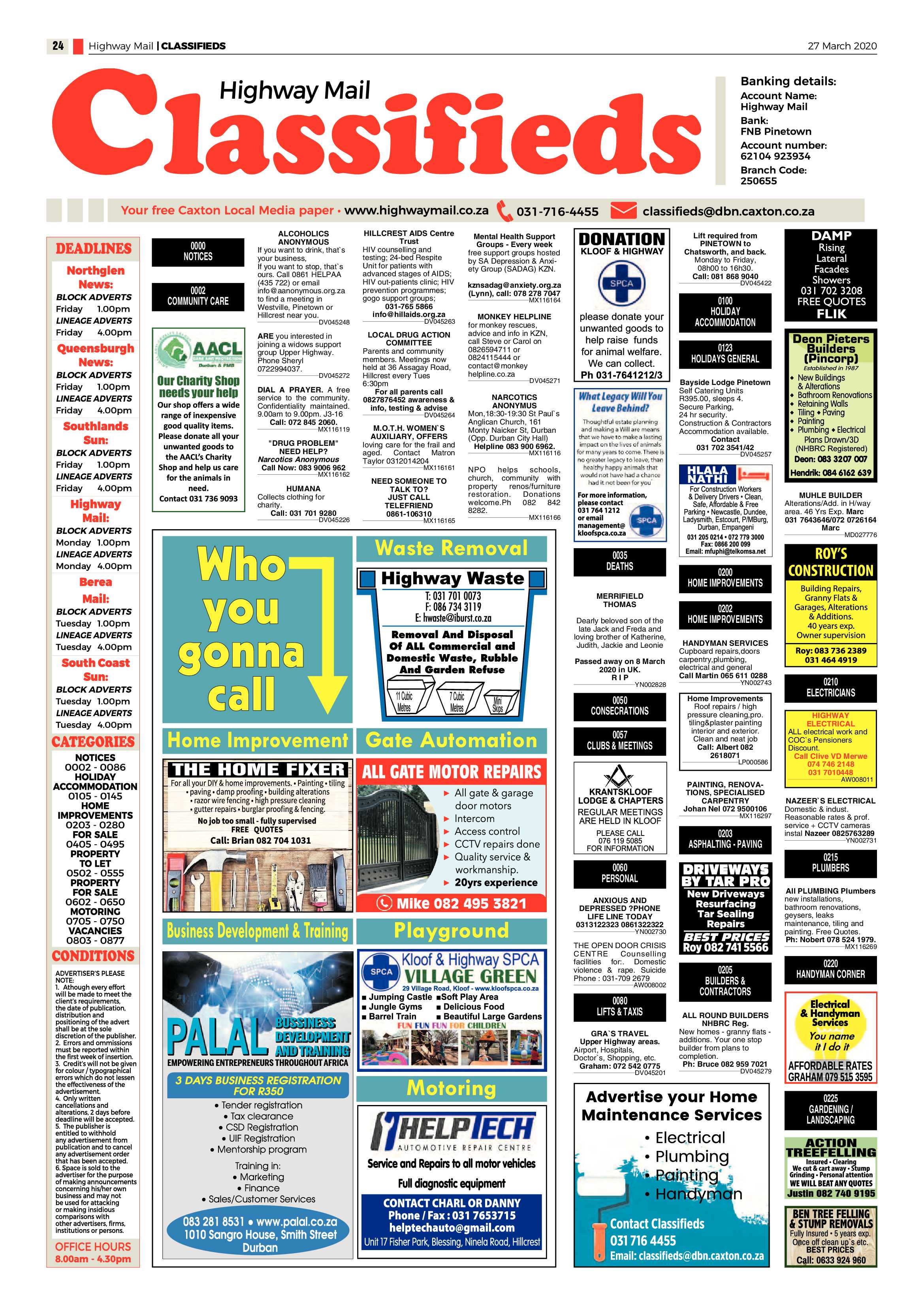 Highway Mail 27 March 2020 page 24