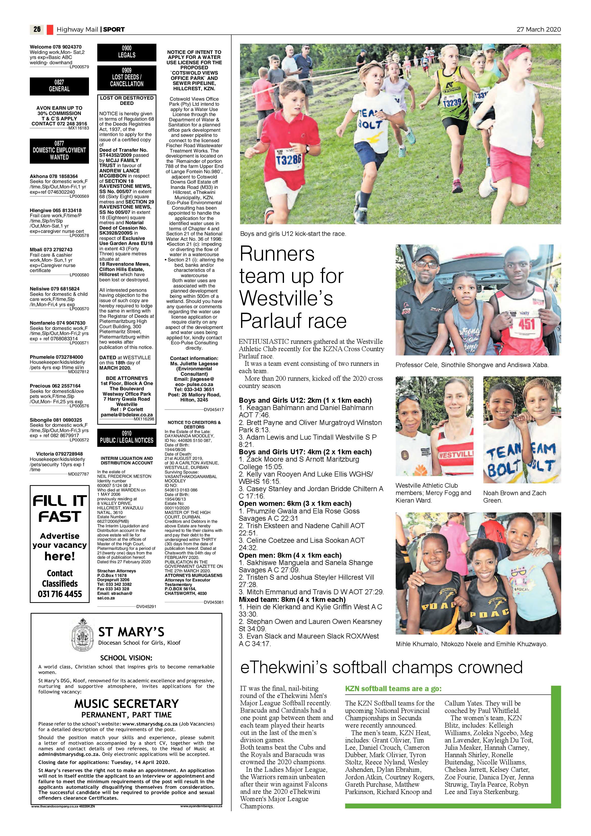 Highway Mail 27 March 2020 page 26