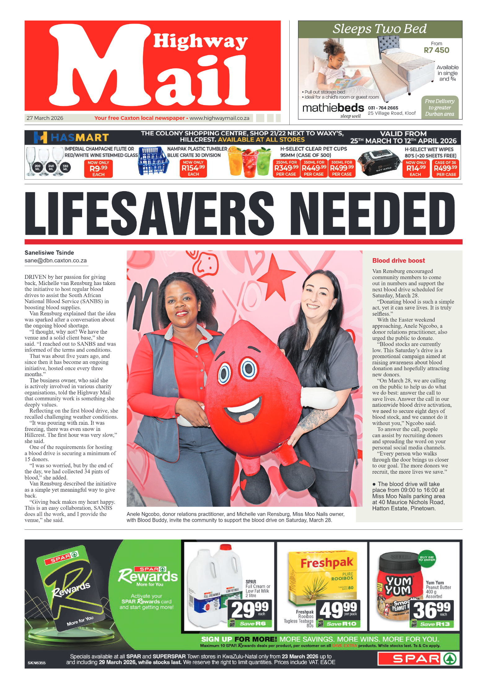 Highway Mail 27 March 2026 page 1