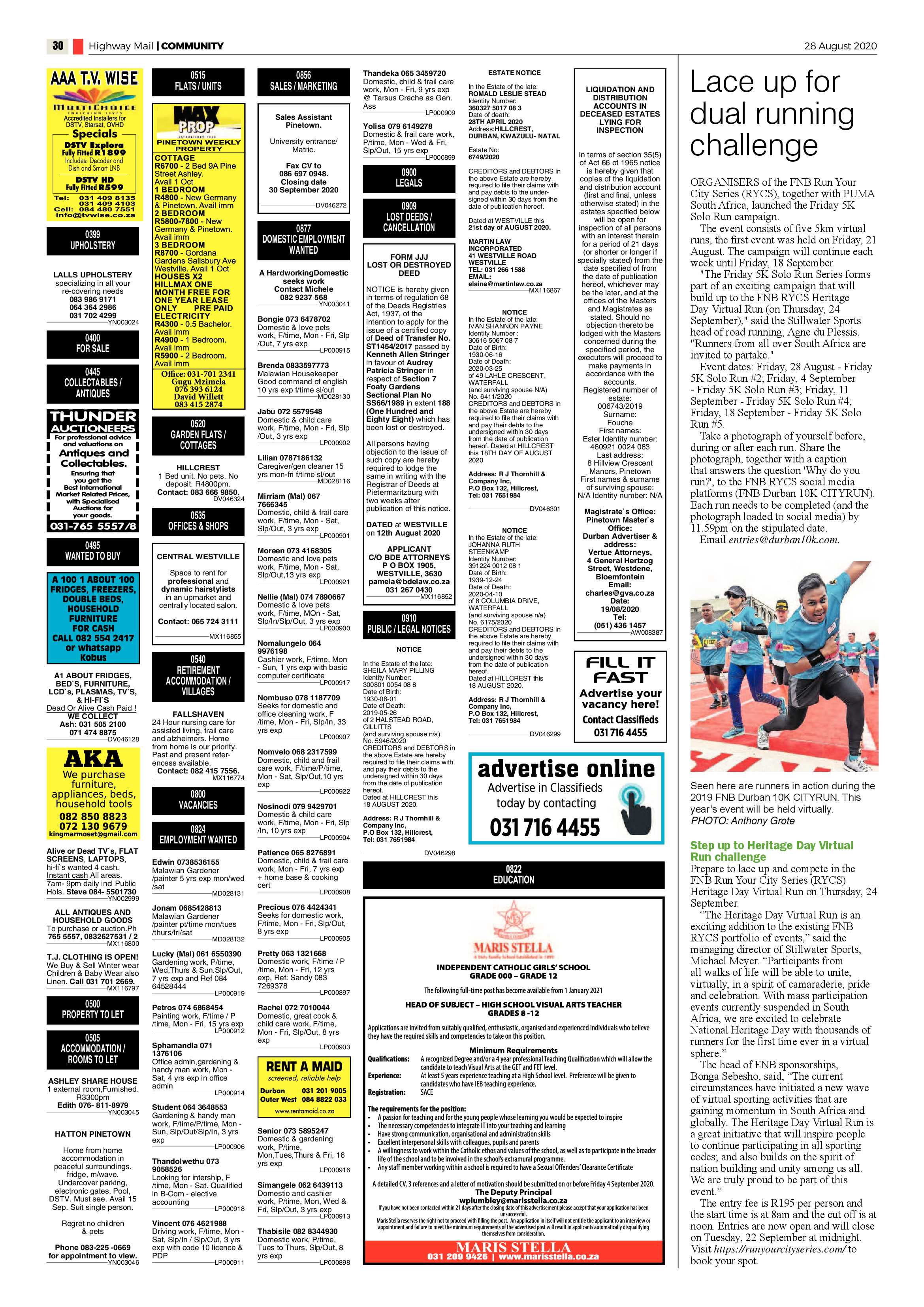 Highway Mail 28 August 2020 page 30