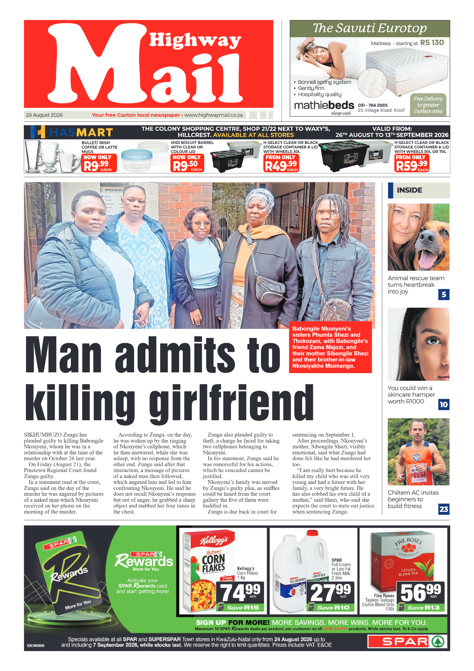 Highway Mail 28 August 2026 page 1
