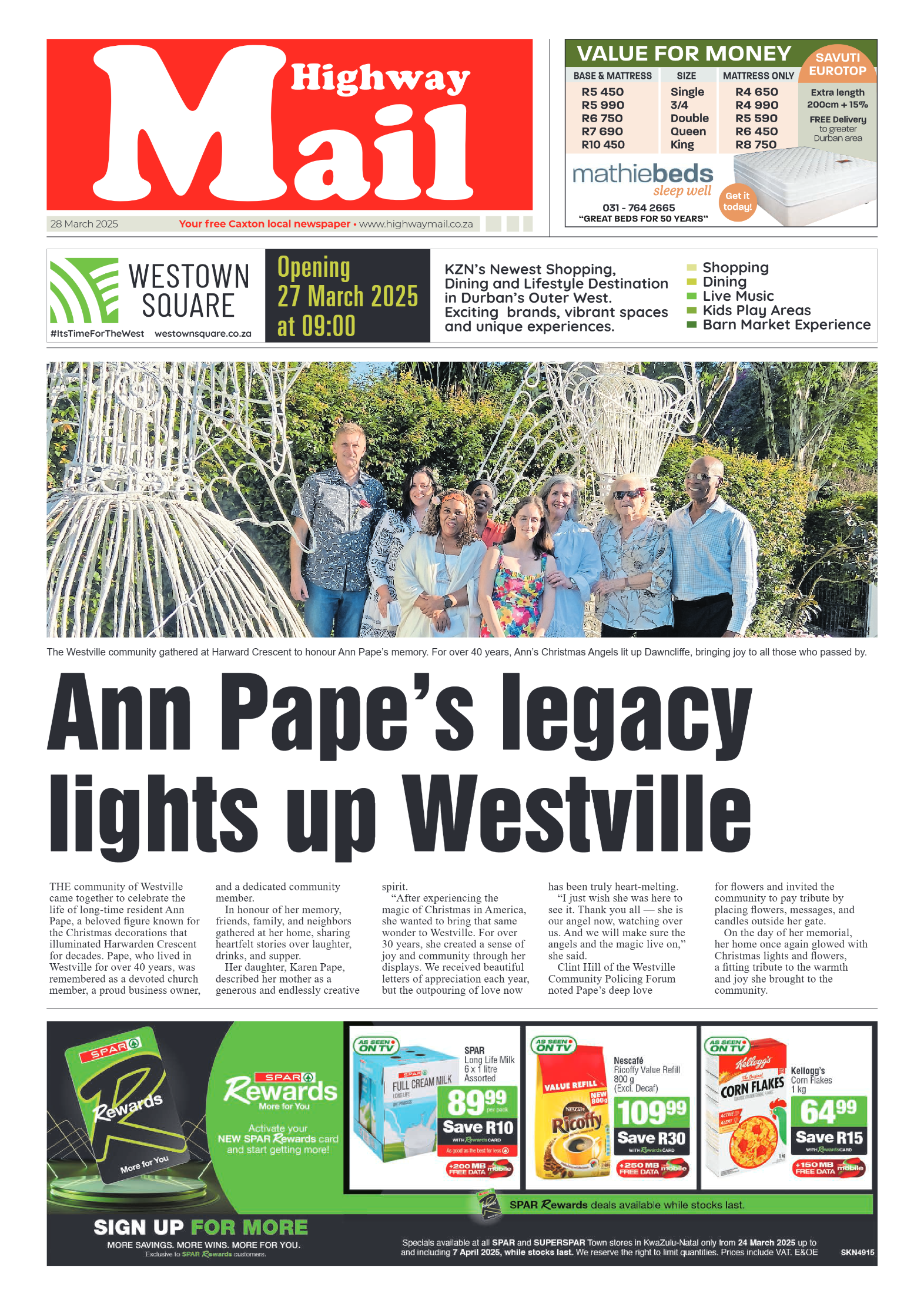 Highway Mail 28 March 2025 page 1