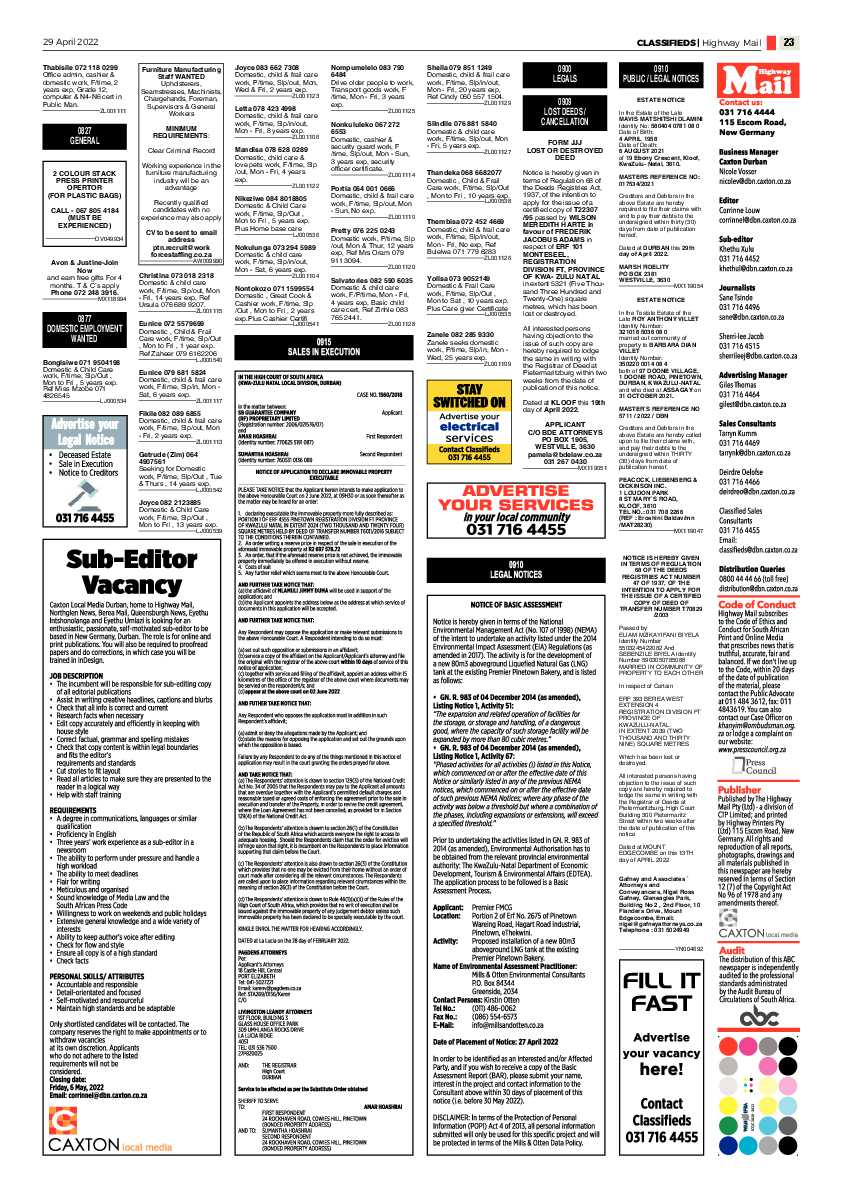 Highway Mail 29 April 2022 page 23