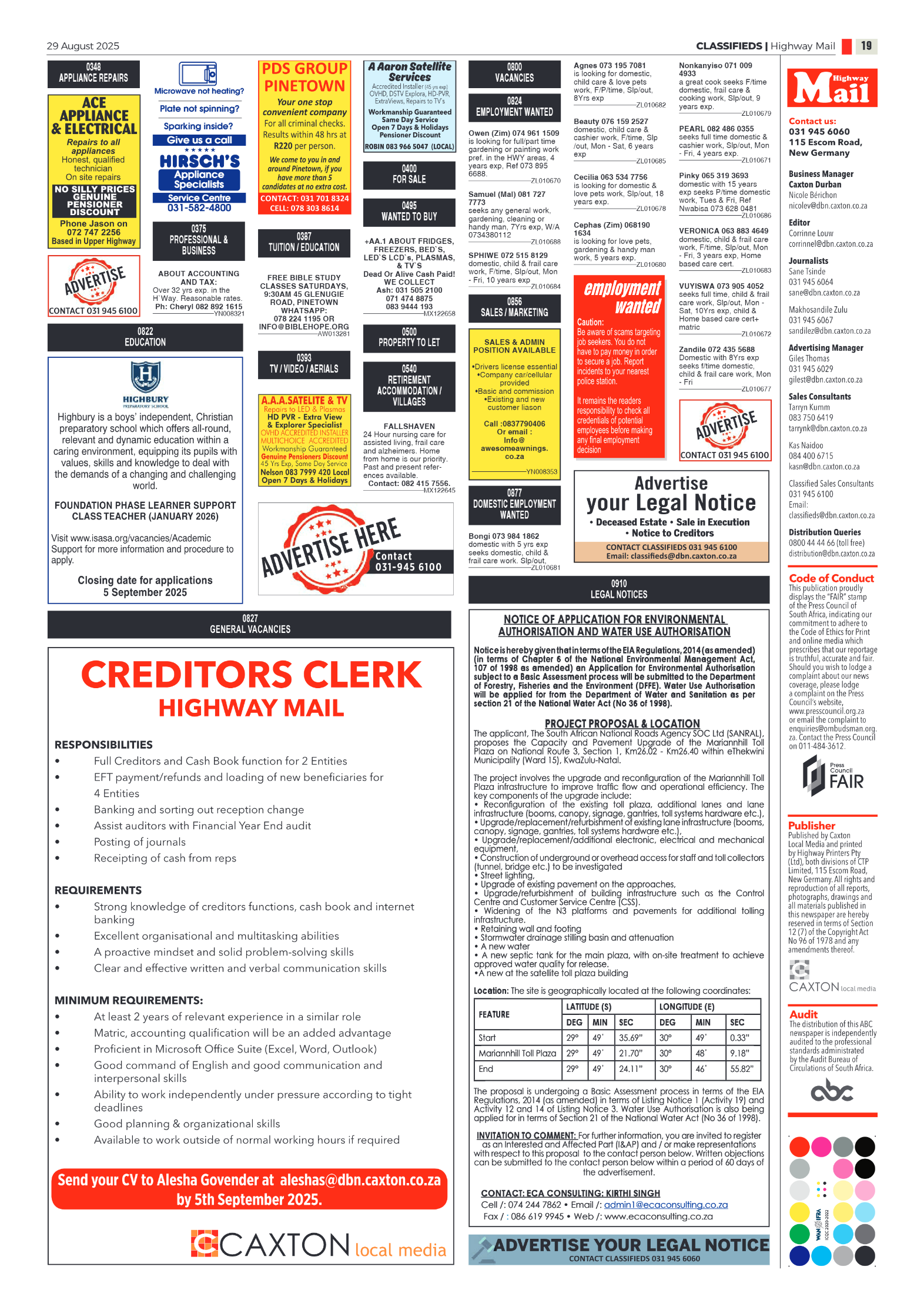 Highway Mail 29 August 2025 page 19