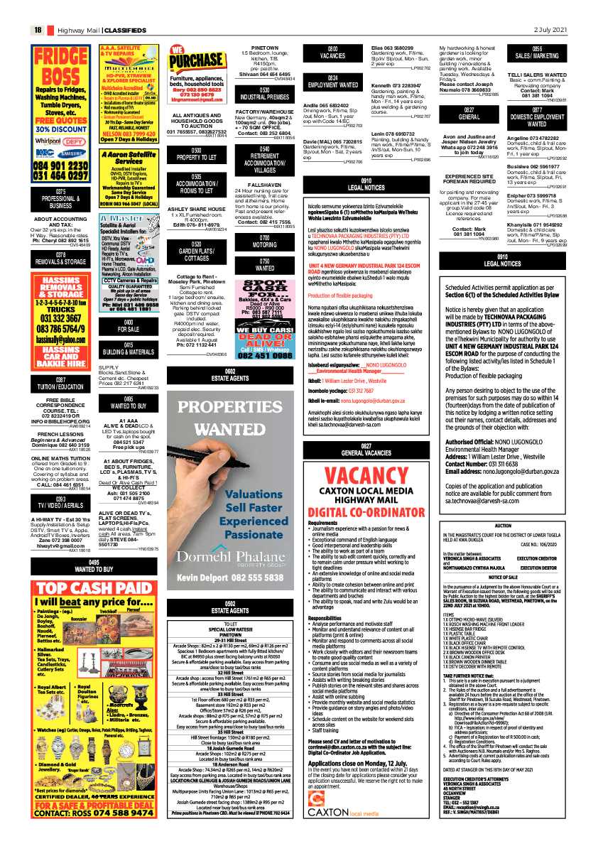 Highway Mail 2 July 2021 page 18