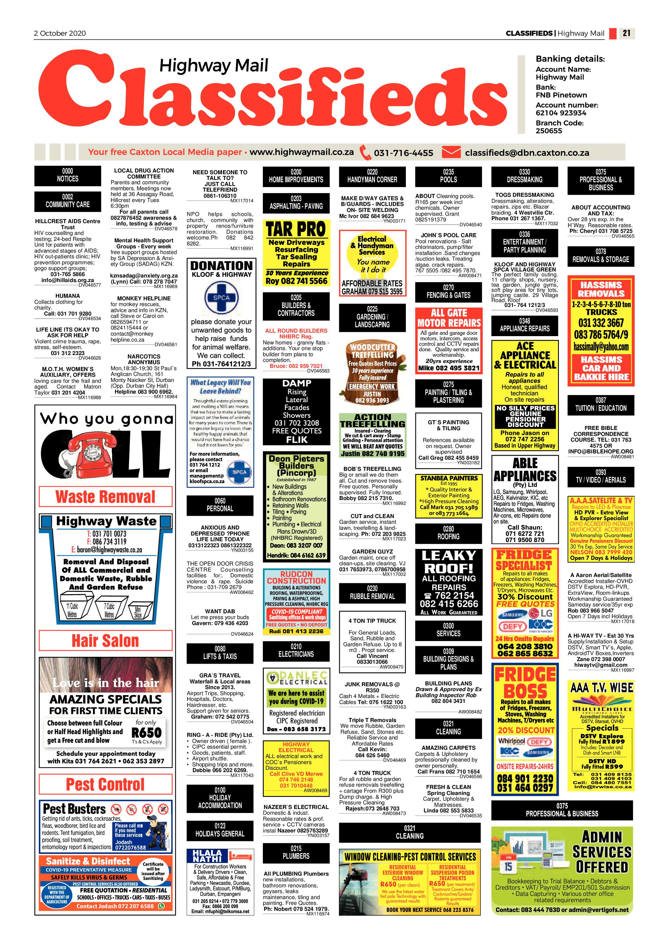 Highway Mail 2 October 2020 page 21