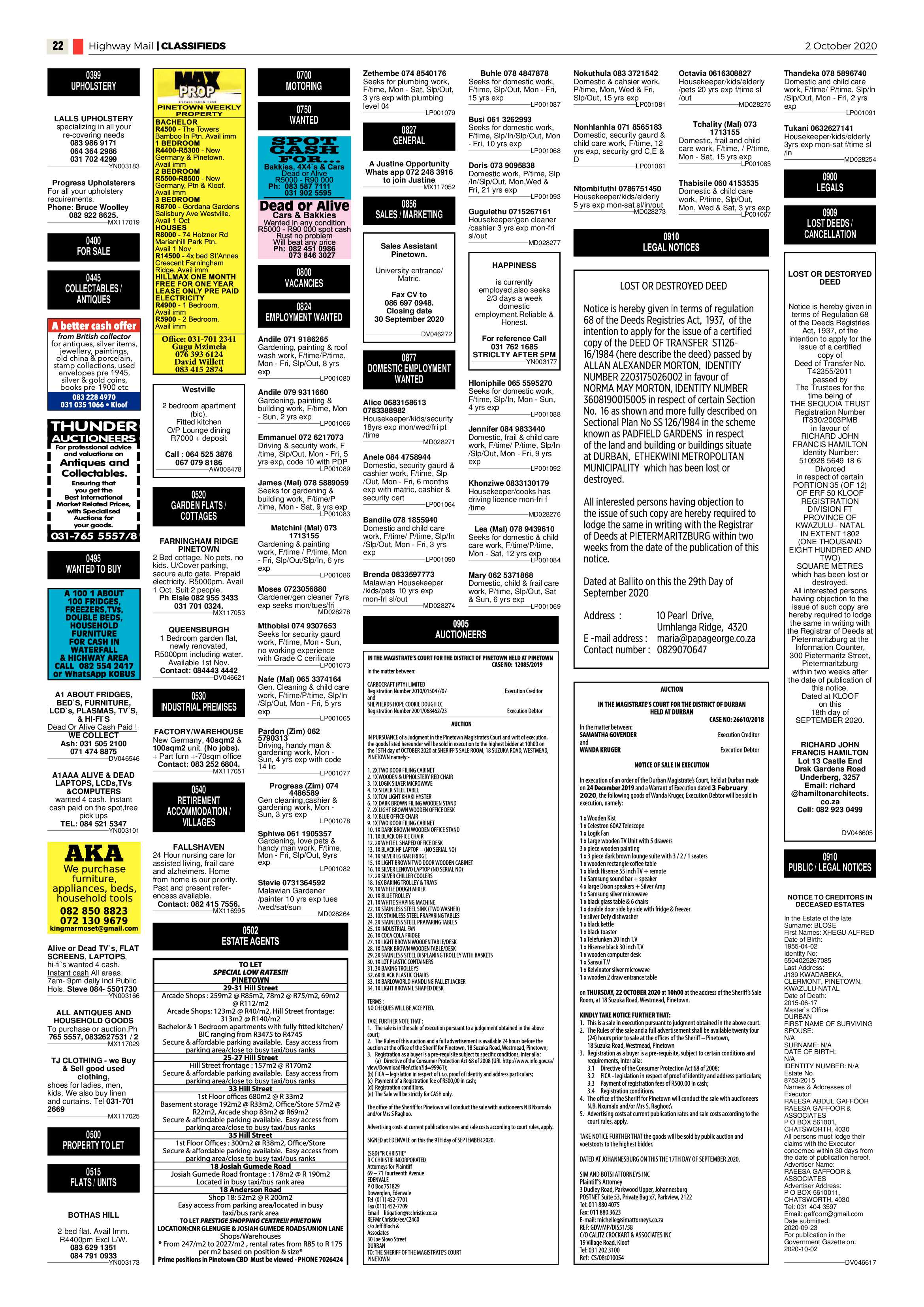 Highway Mail 2 October 2020 page 22