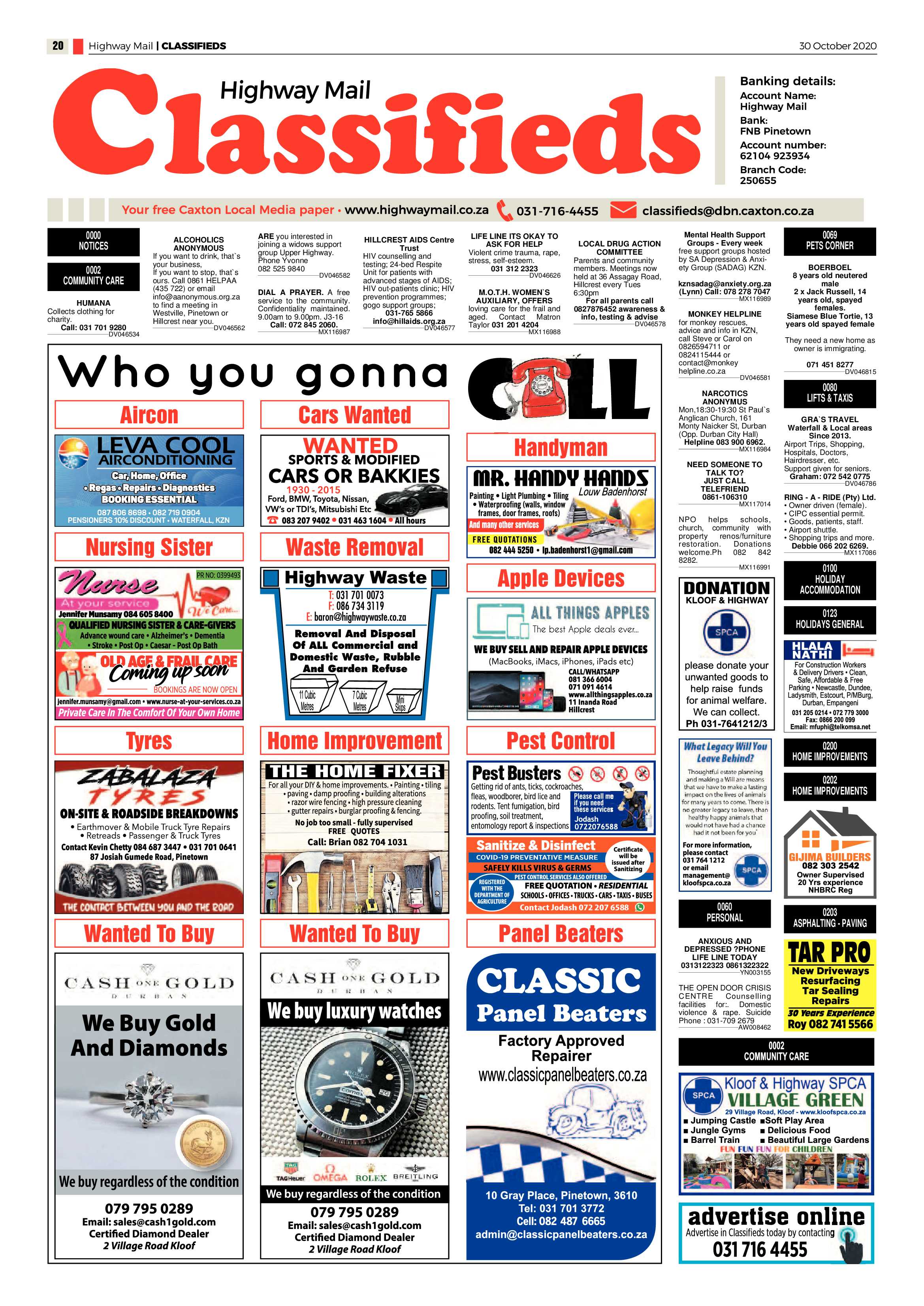 Highway Mail 30 October 2020 page 20