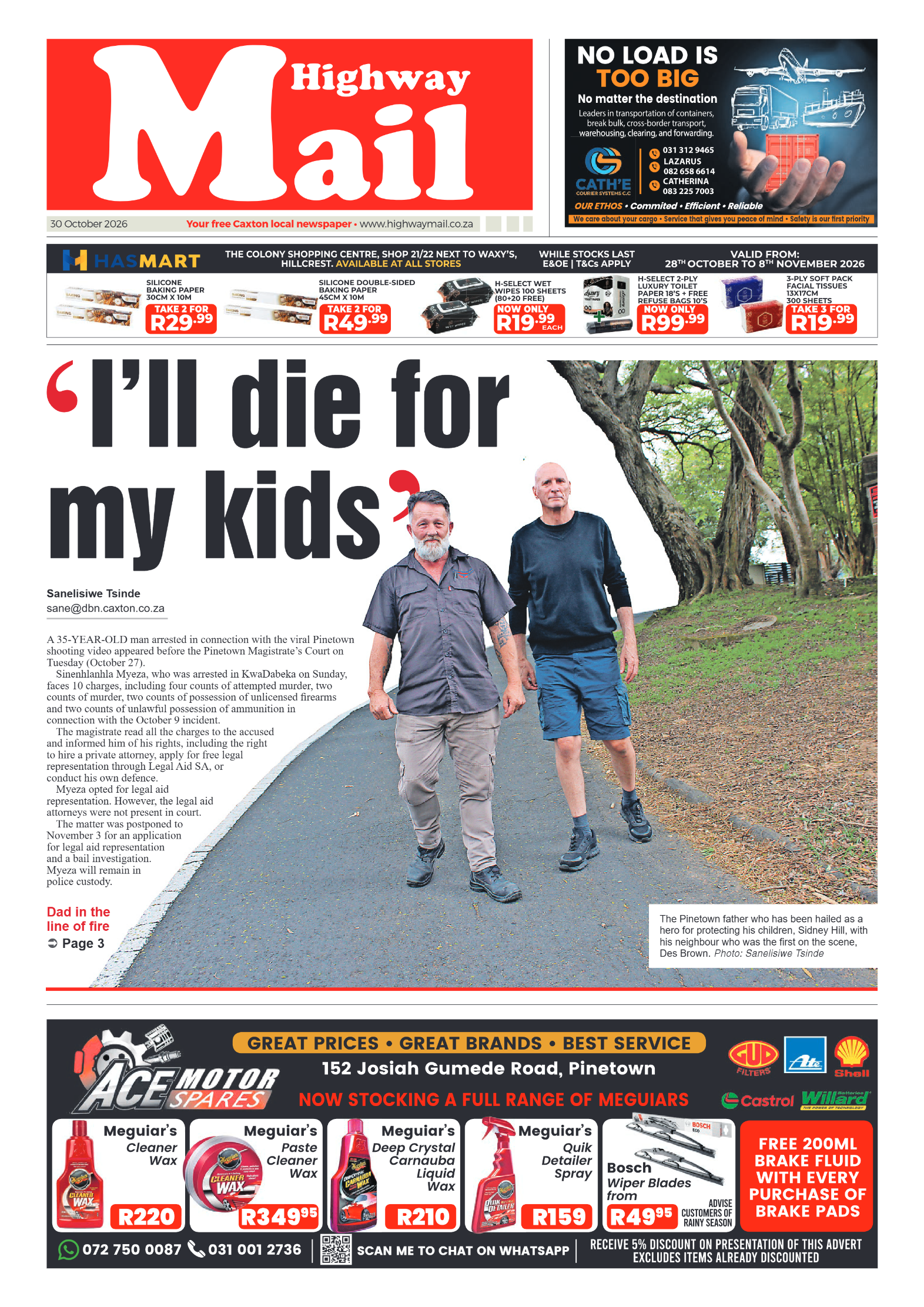 Highway Mail 30 October 2026 page 1