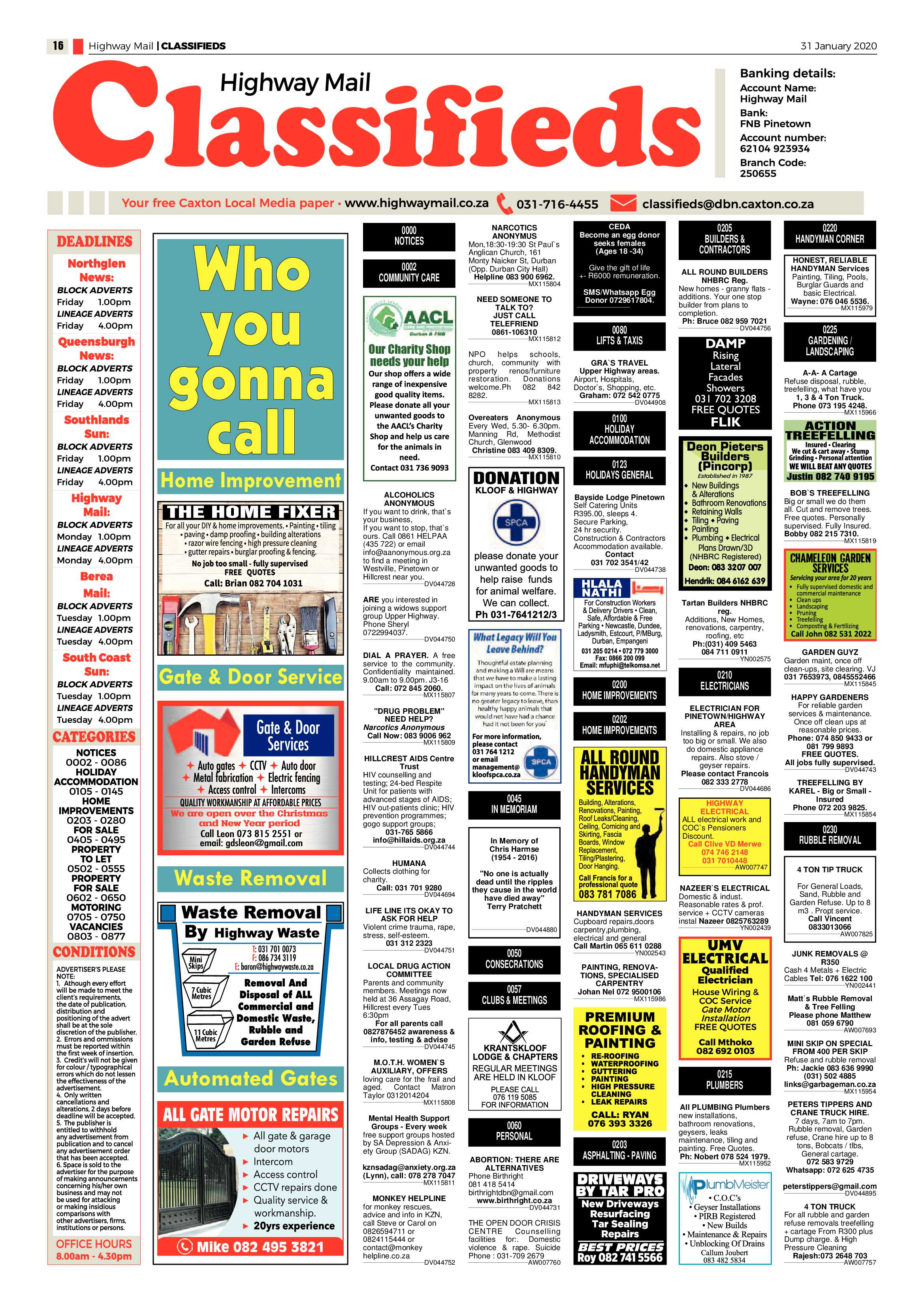 Highway Mail 31 January 2020 page 16
