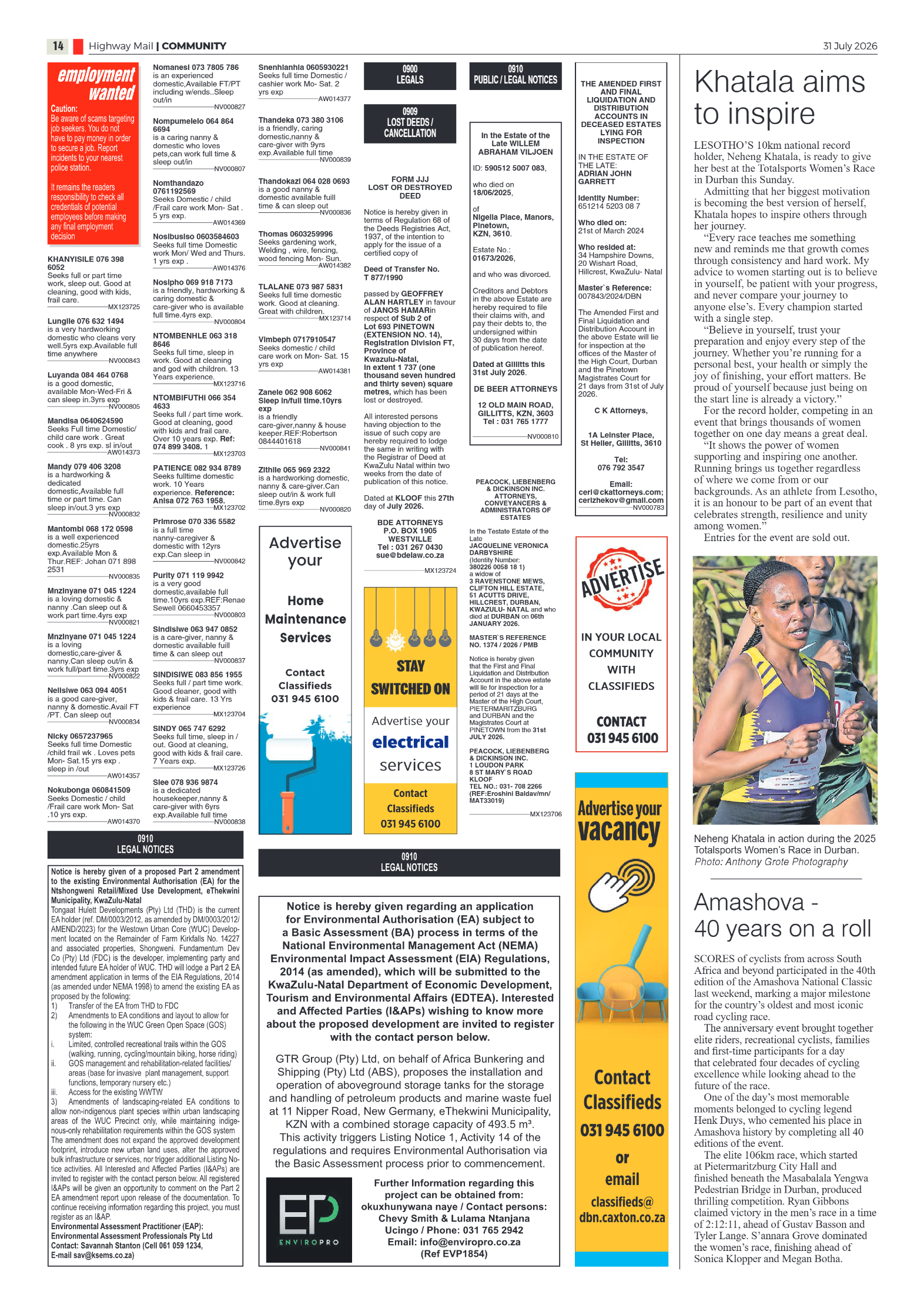 Highway Mail 31 July 2026 page 14