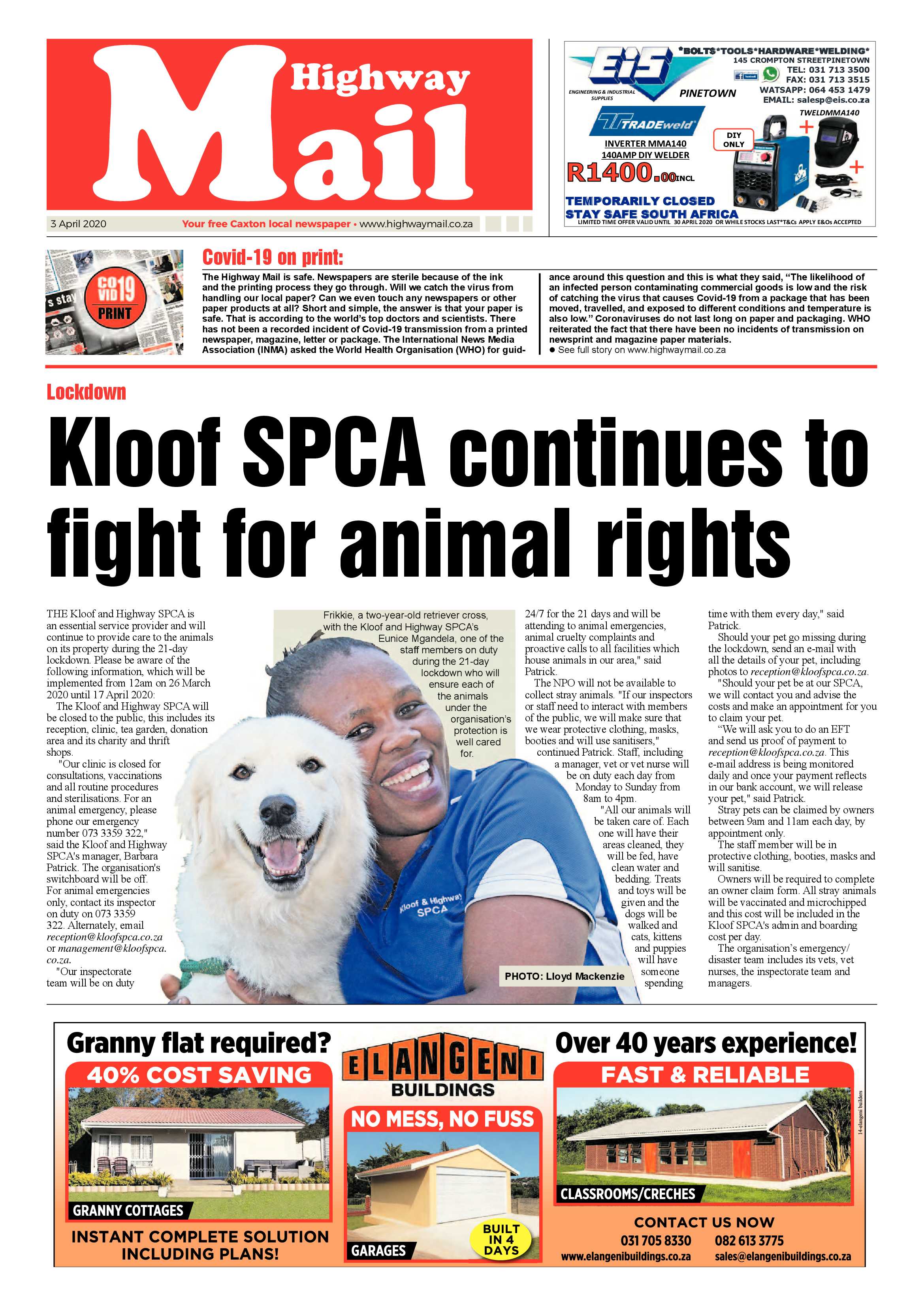 Highway Mail 3 April 2020 page 1