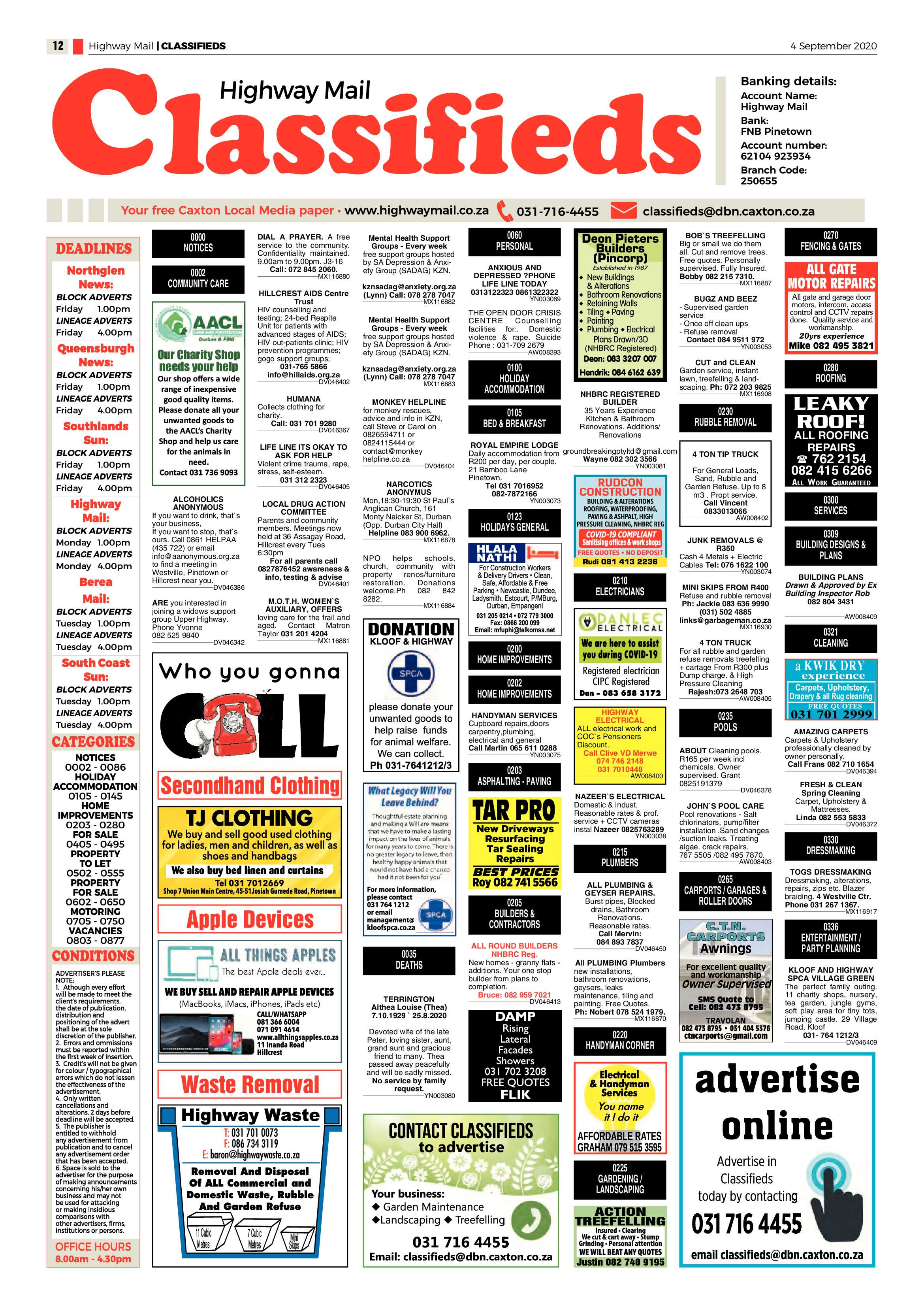 Highway Mail 4 September 2020 page 12
