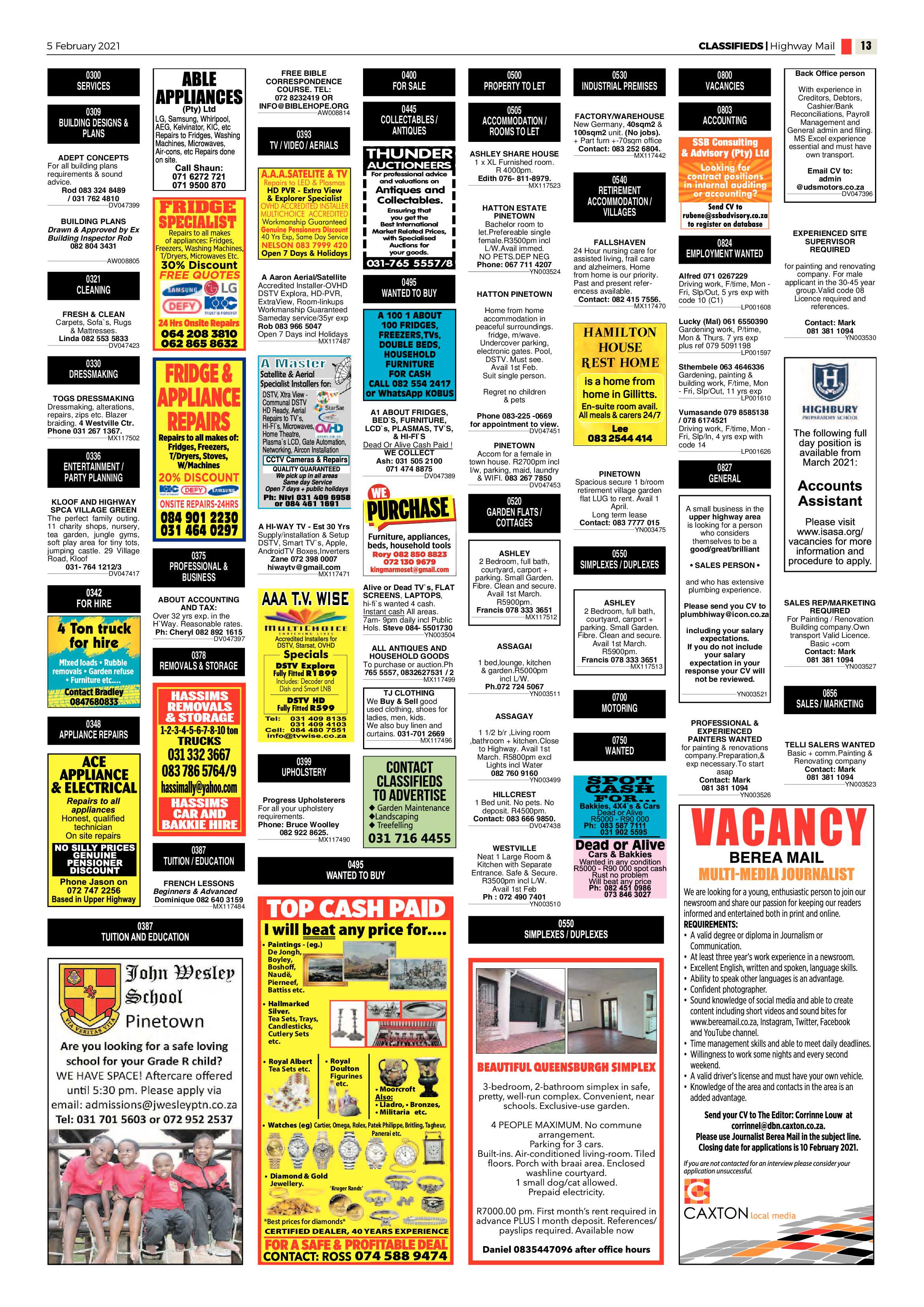 Highway Mail 5 February 2021 page 13