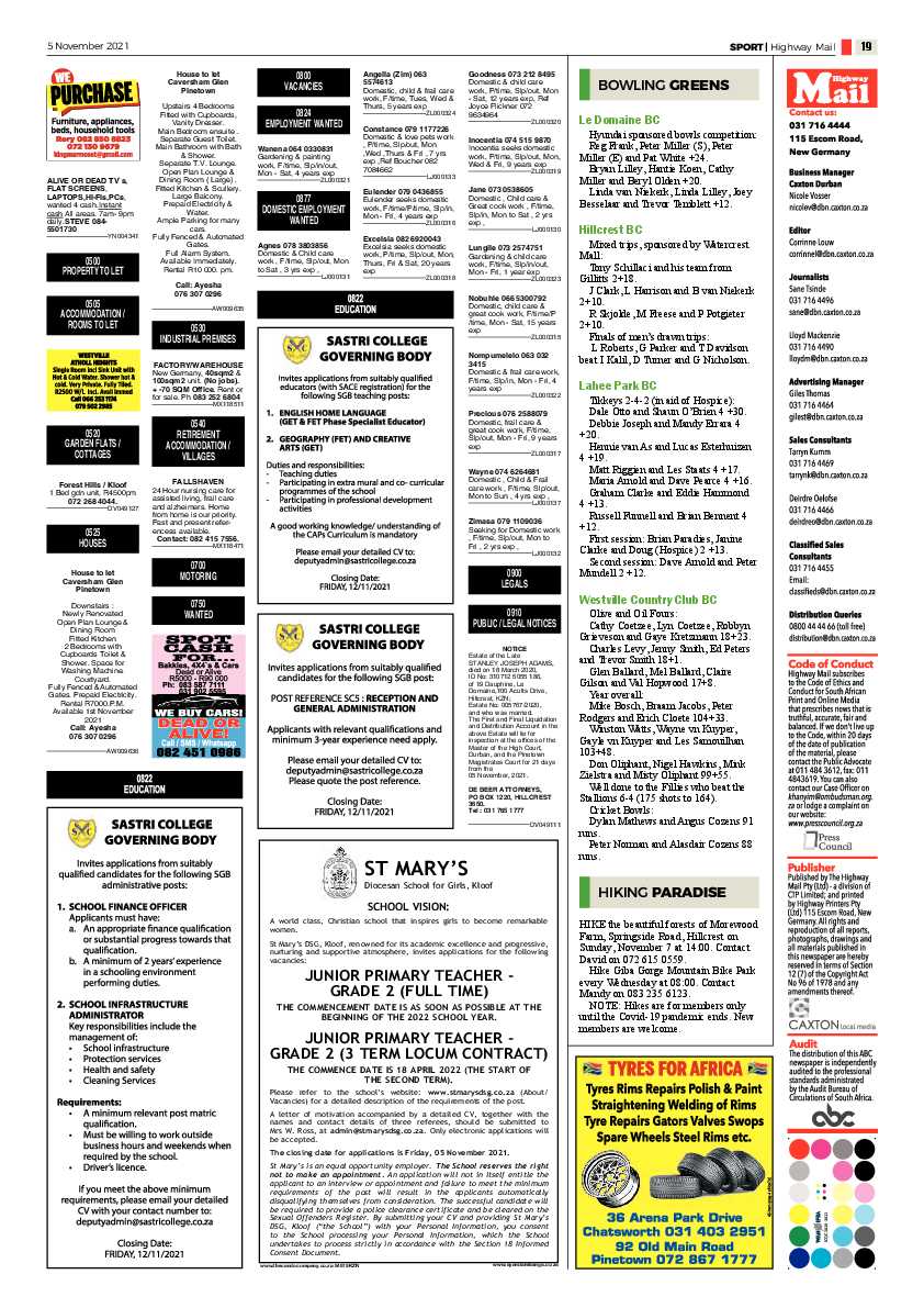 Highway Mail 5 November 2021 page 19