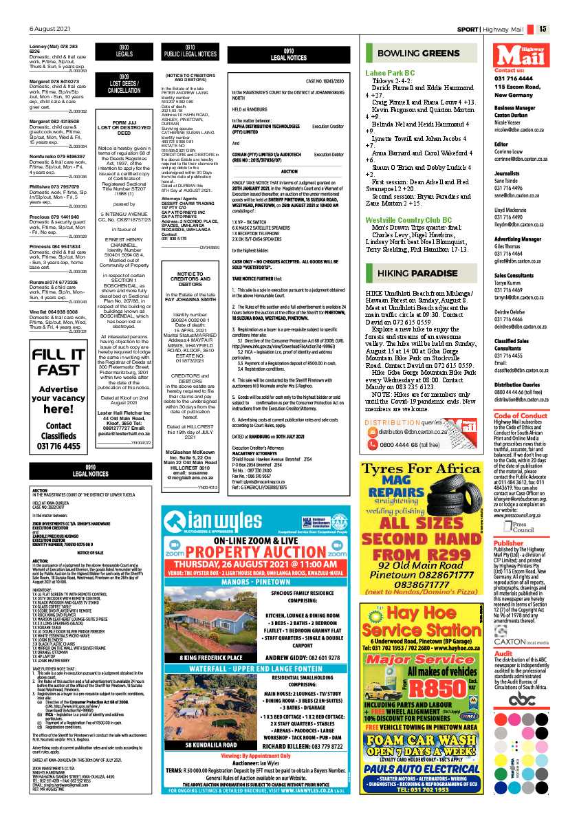 Highway Mail 6 August 2021 page 15