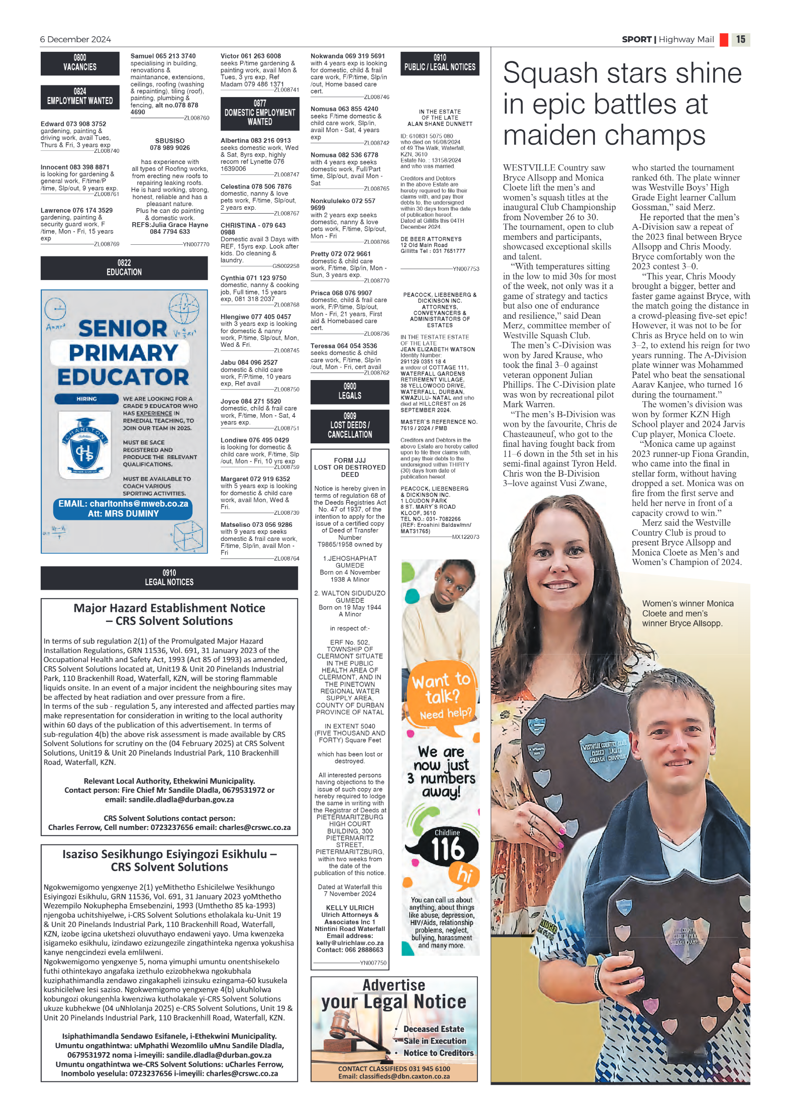 Highway Mail 6 December 2024 page 15