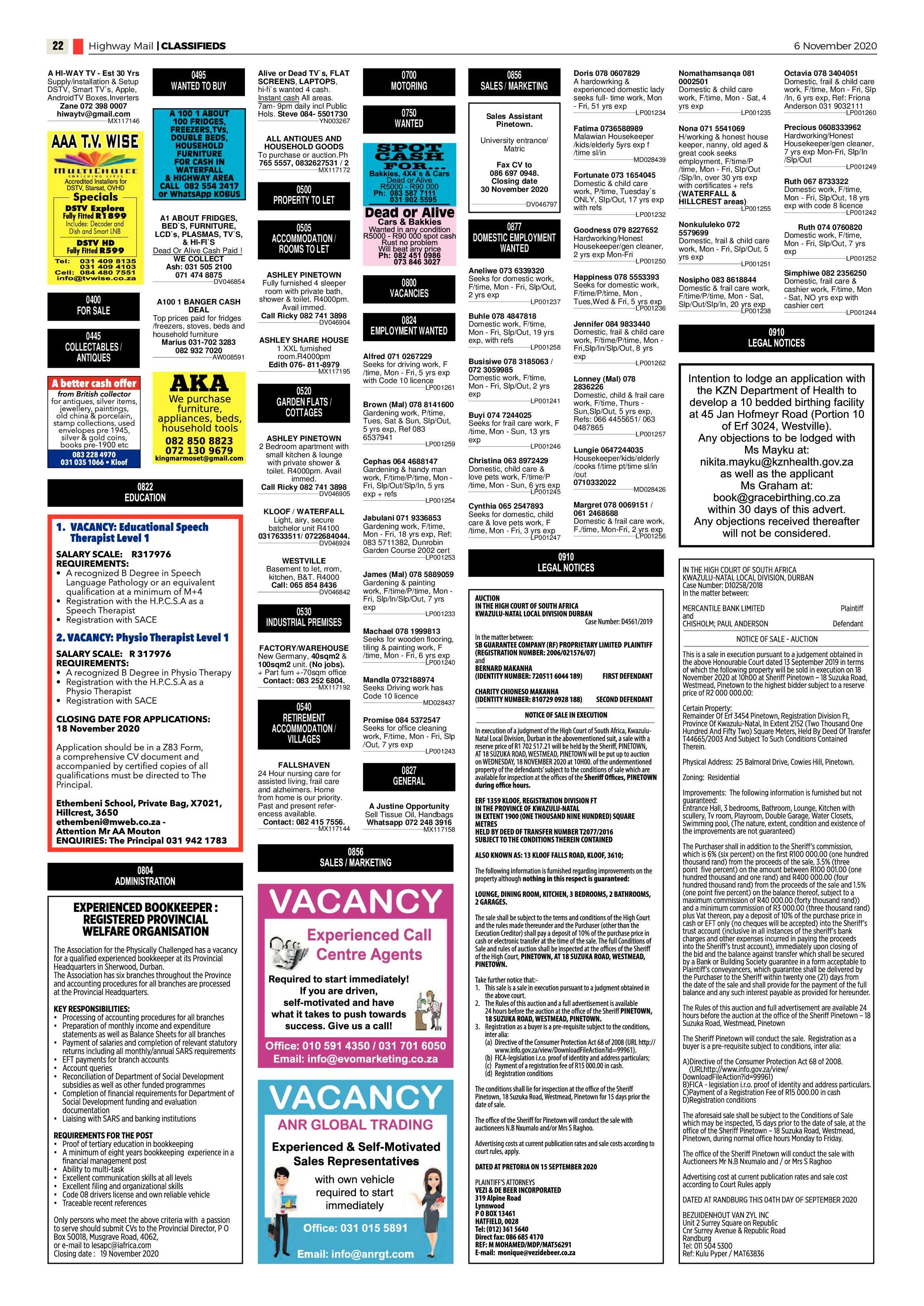 Highway Mail 6 November 2020 page 22