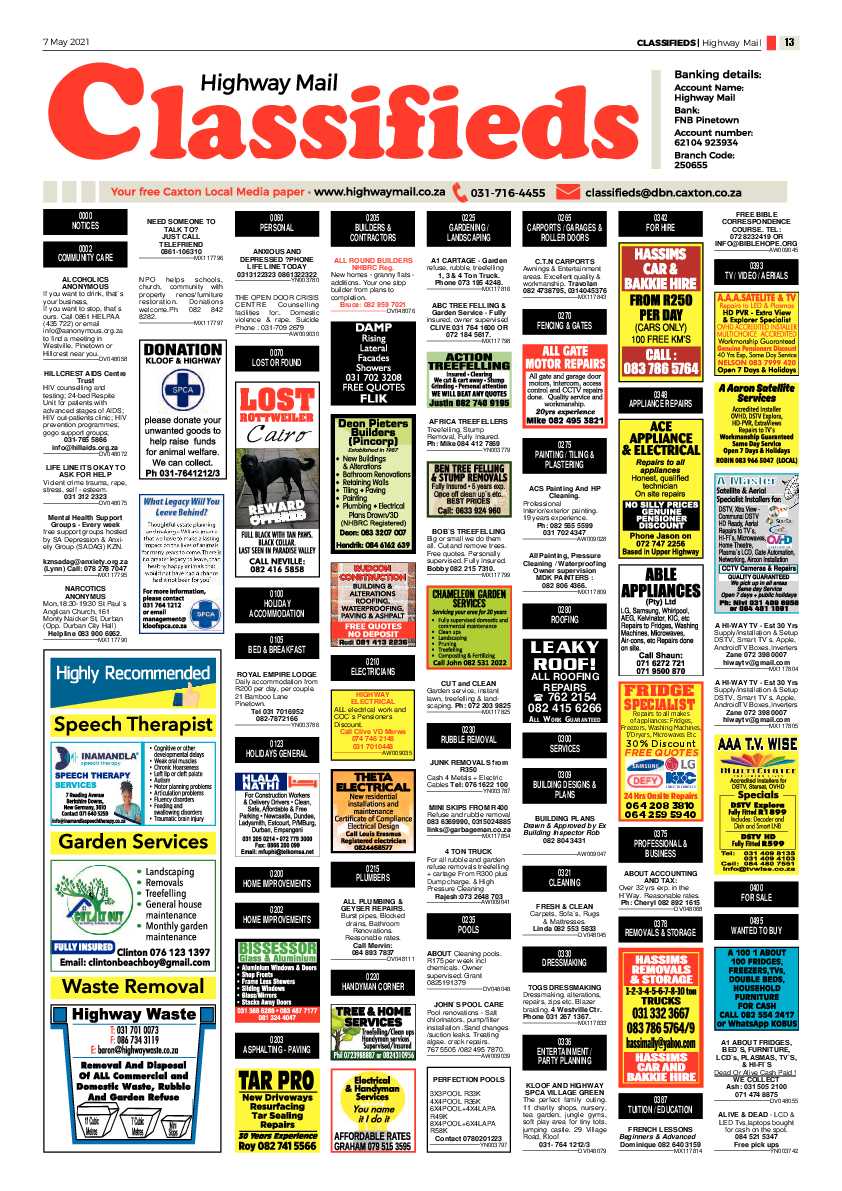 Highway Mail 7 May 2021 page 13