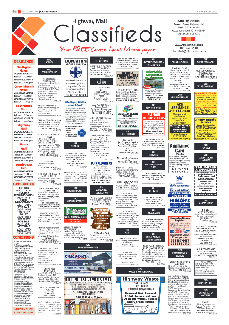 Highway Mail 8 December 2023 page 14