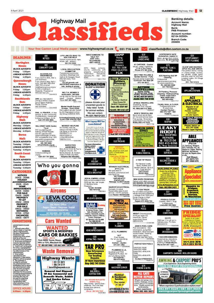 Highway Mail 9 April 2021 page 13