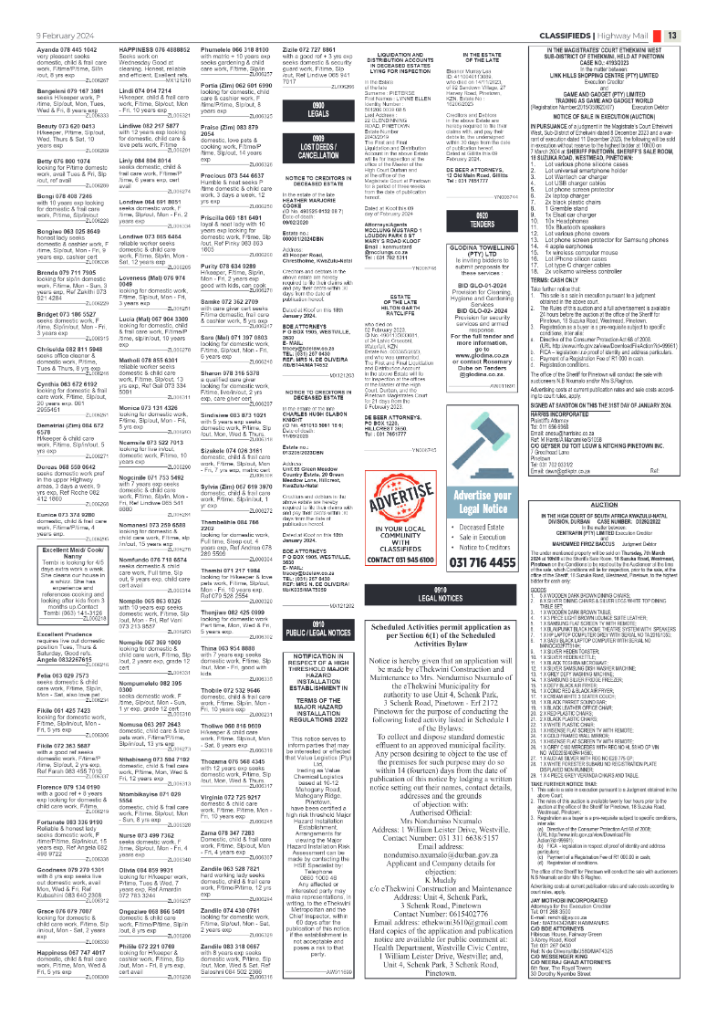 Highway Mail 9 February 2024 page 13