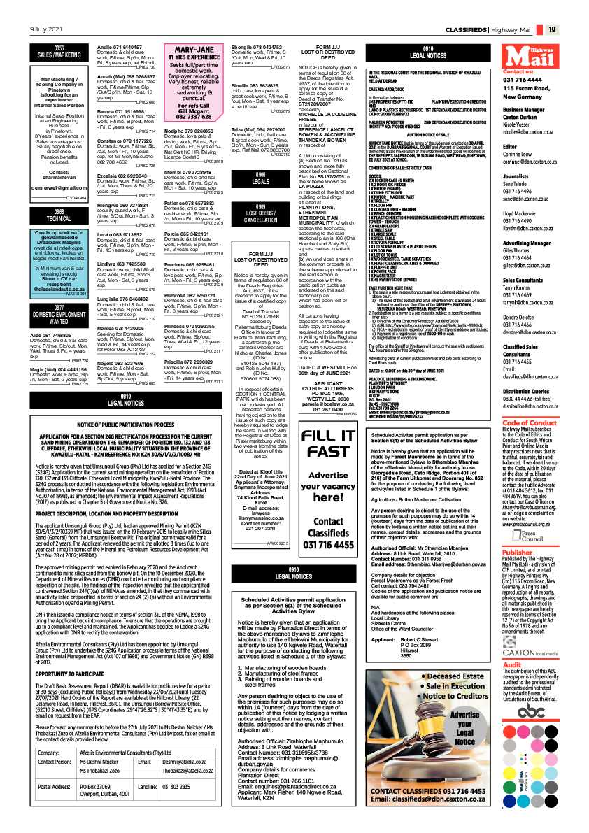Highway Mail 9 July 2021 page 19