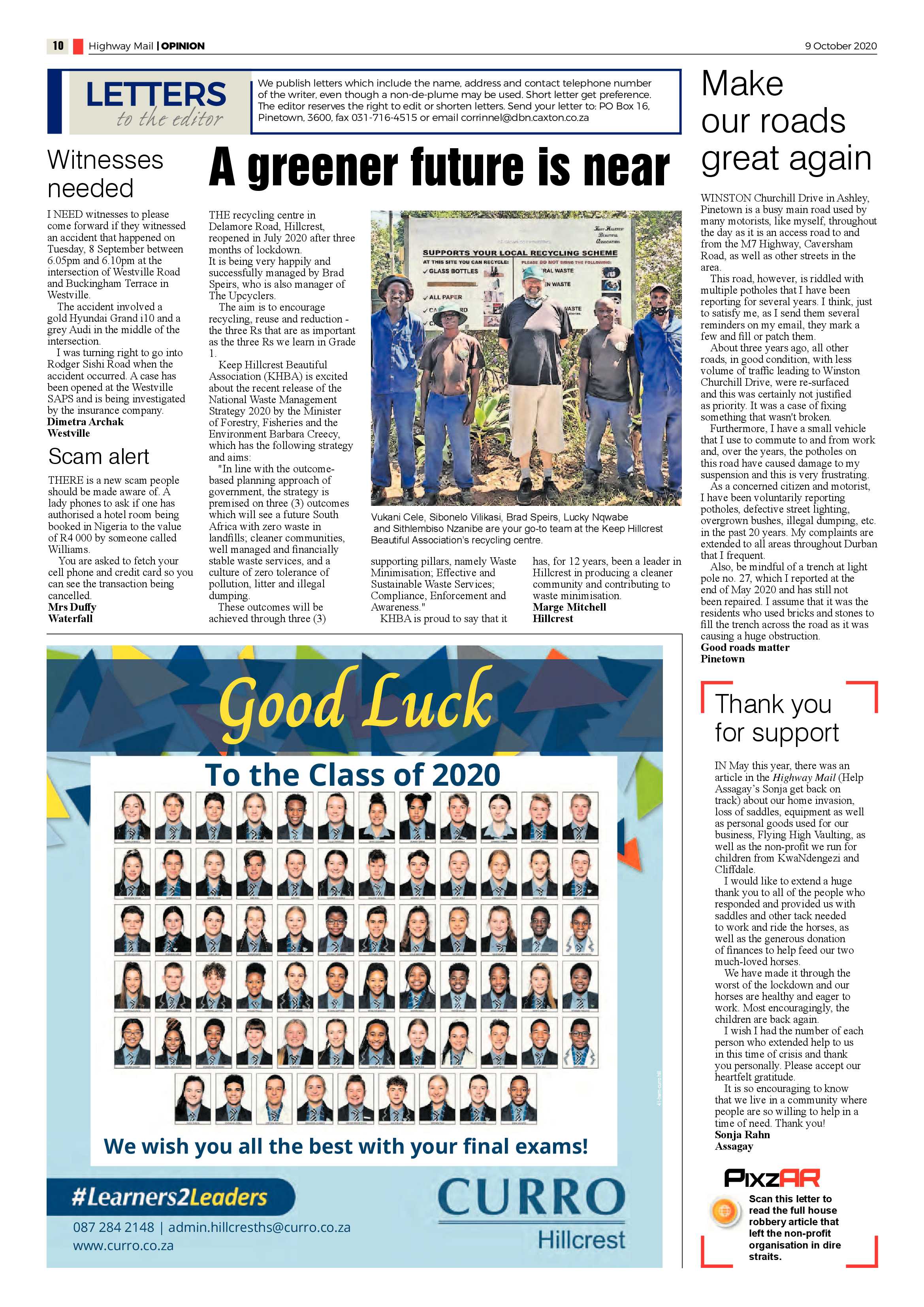 Highway Mail 9 October 2020 page 10