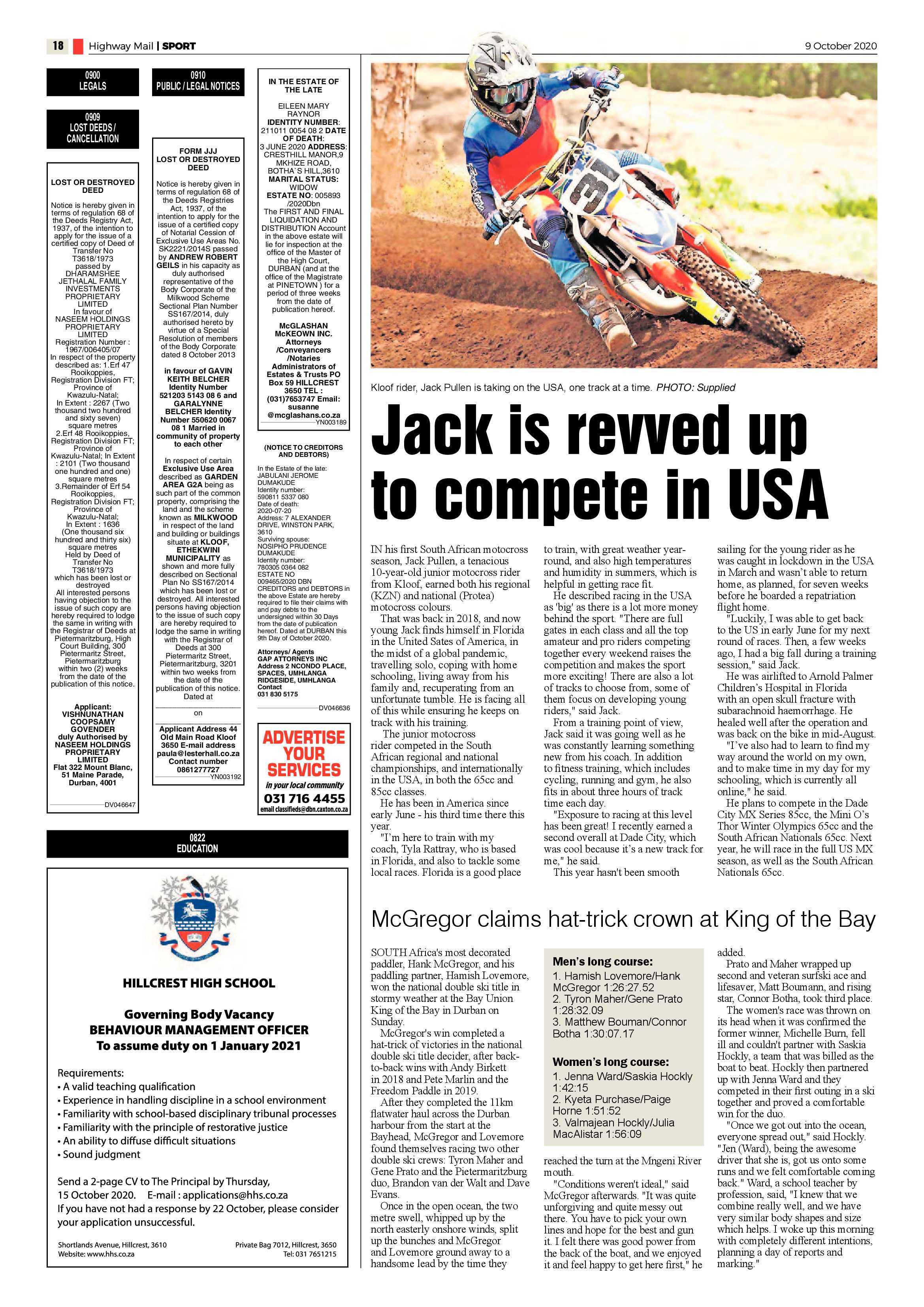 Highway Mail 9 October 2020 page 18