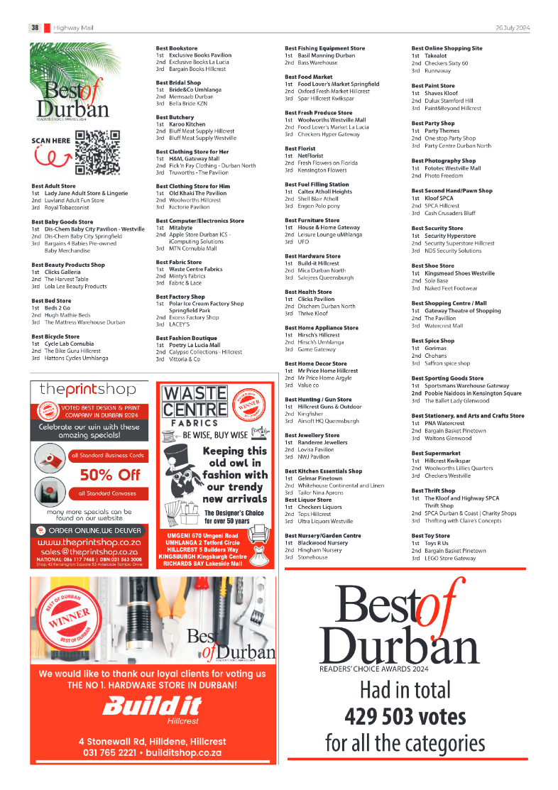 Highway Best of Durban 2024 page 26