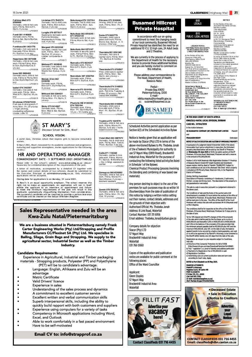 Highway mail 18 June 2021 page 21