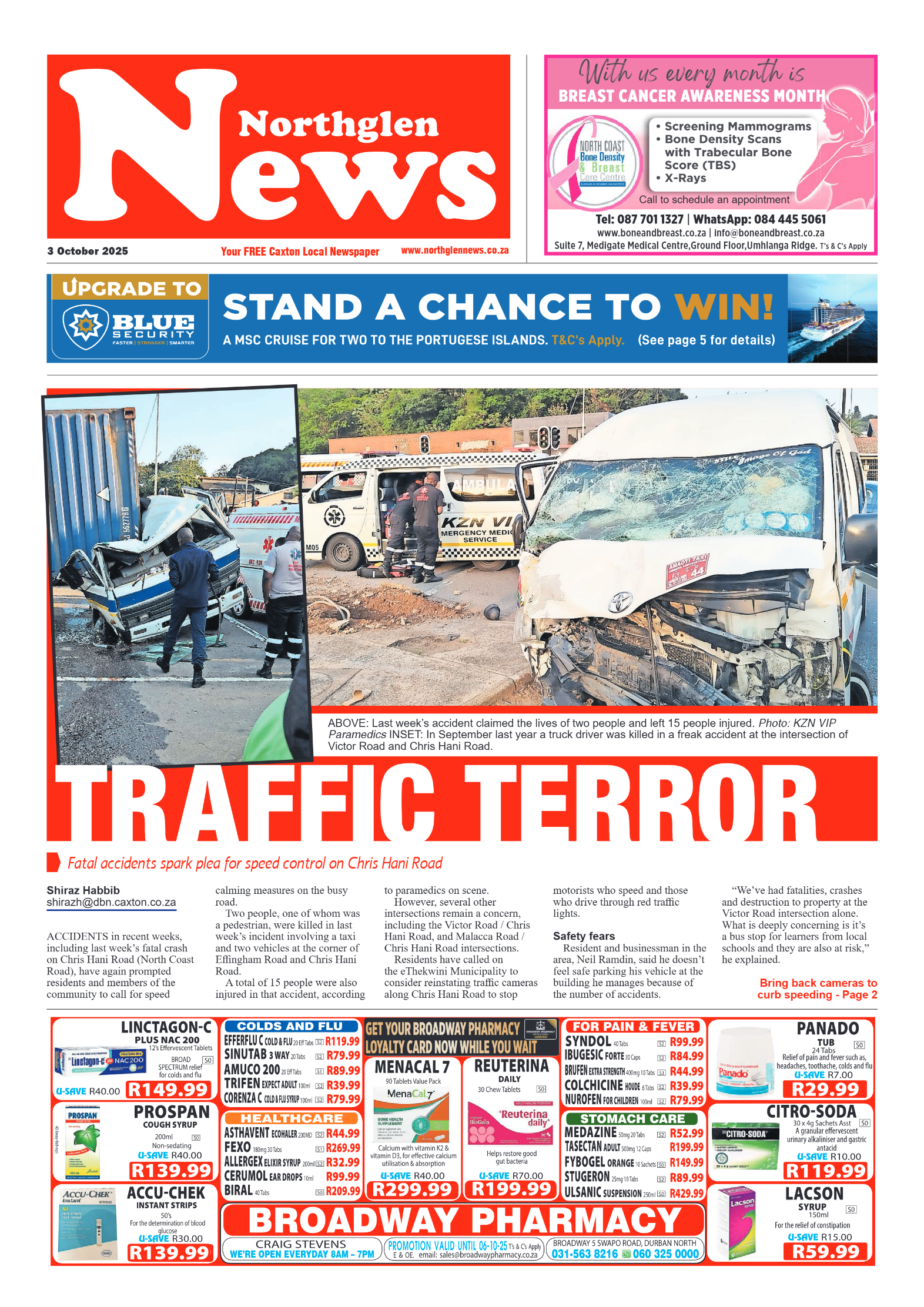 Northglen News 03 October 2025 page 1