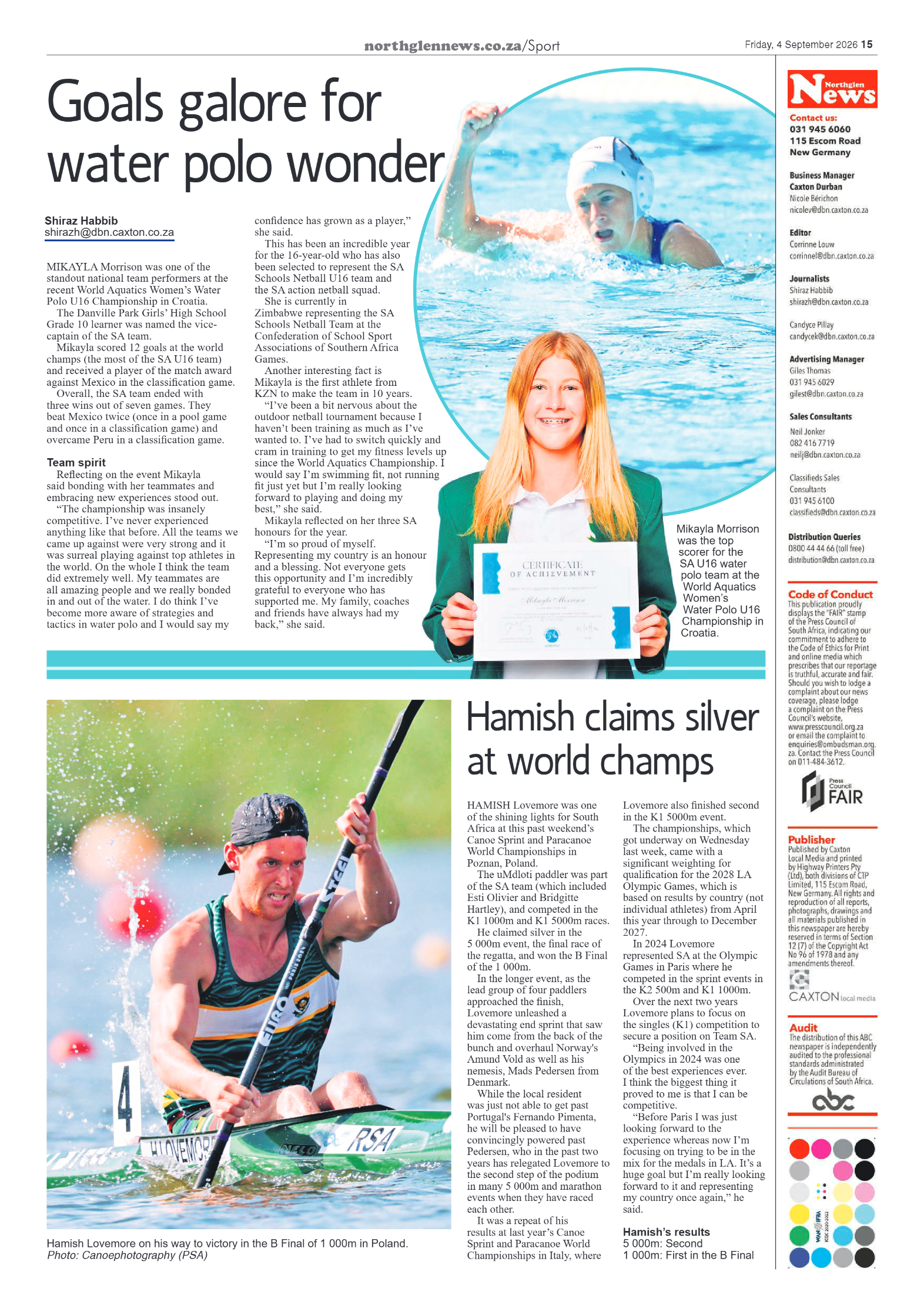 Northglen News 04 September 2026 page 15